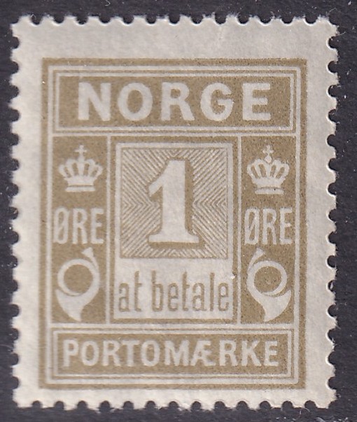 Portomerke 8a 1 øre grønnlig oliven **