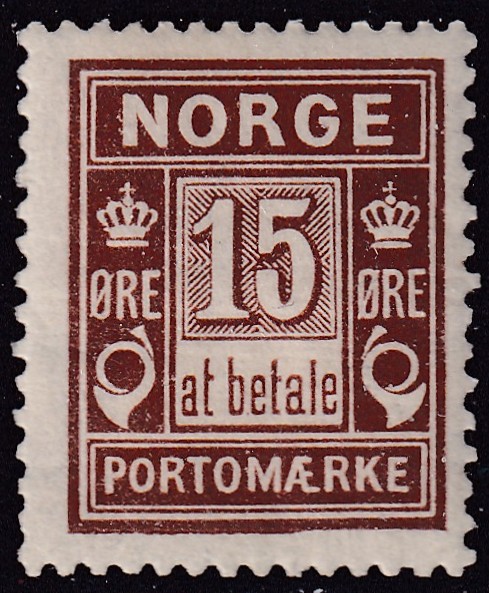 Portomerke 11. 15 øre brun *
