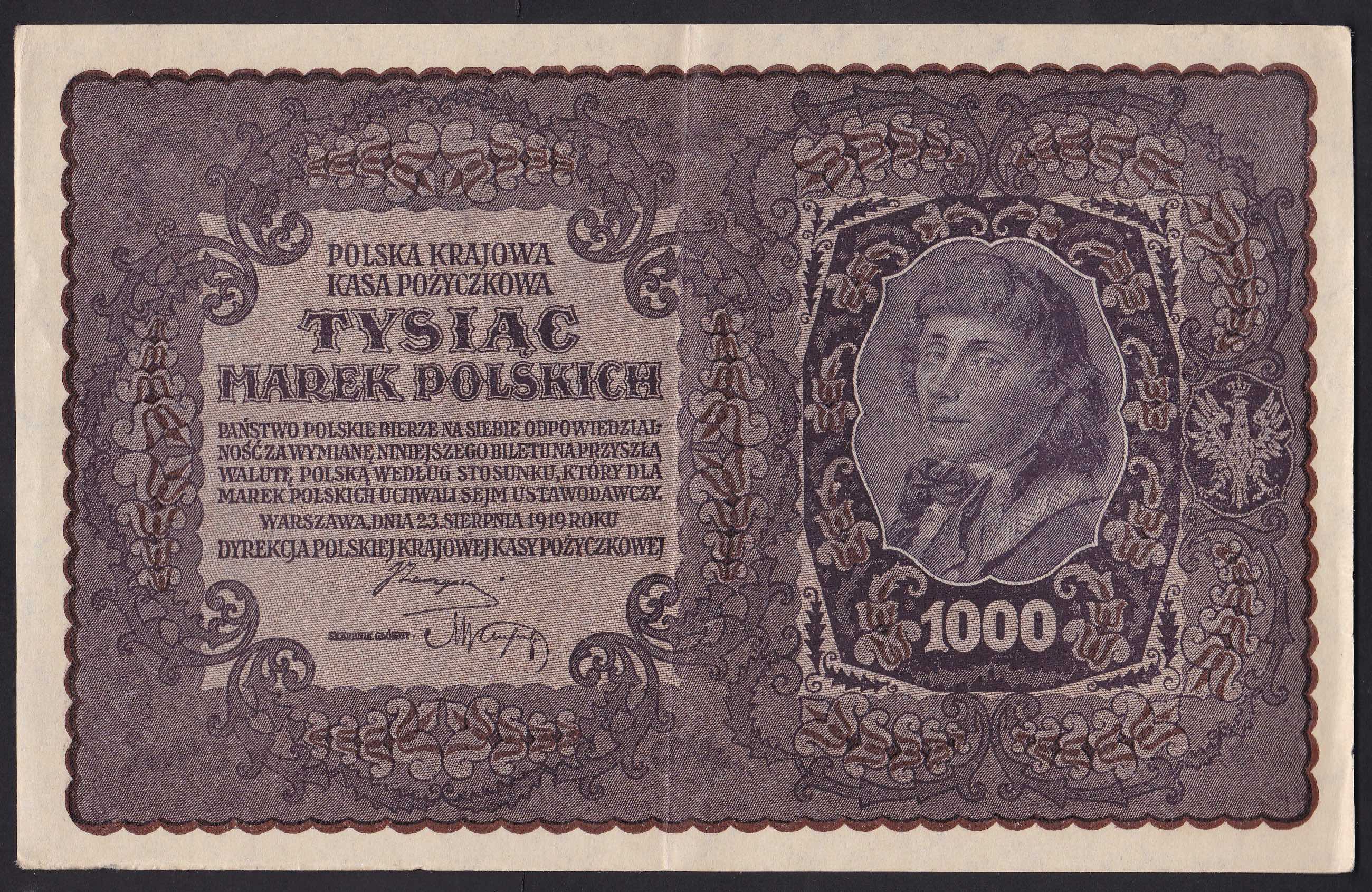 Poland . 1919. 1000 Marek
