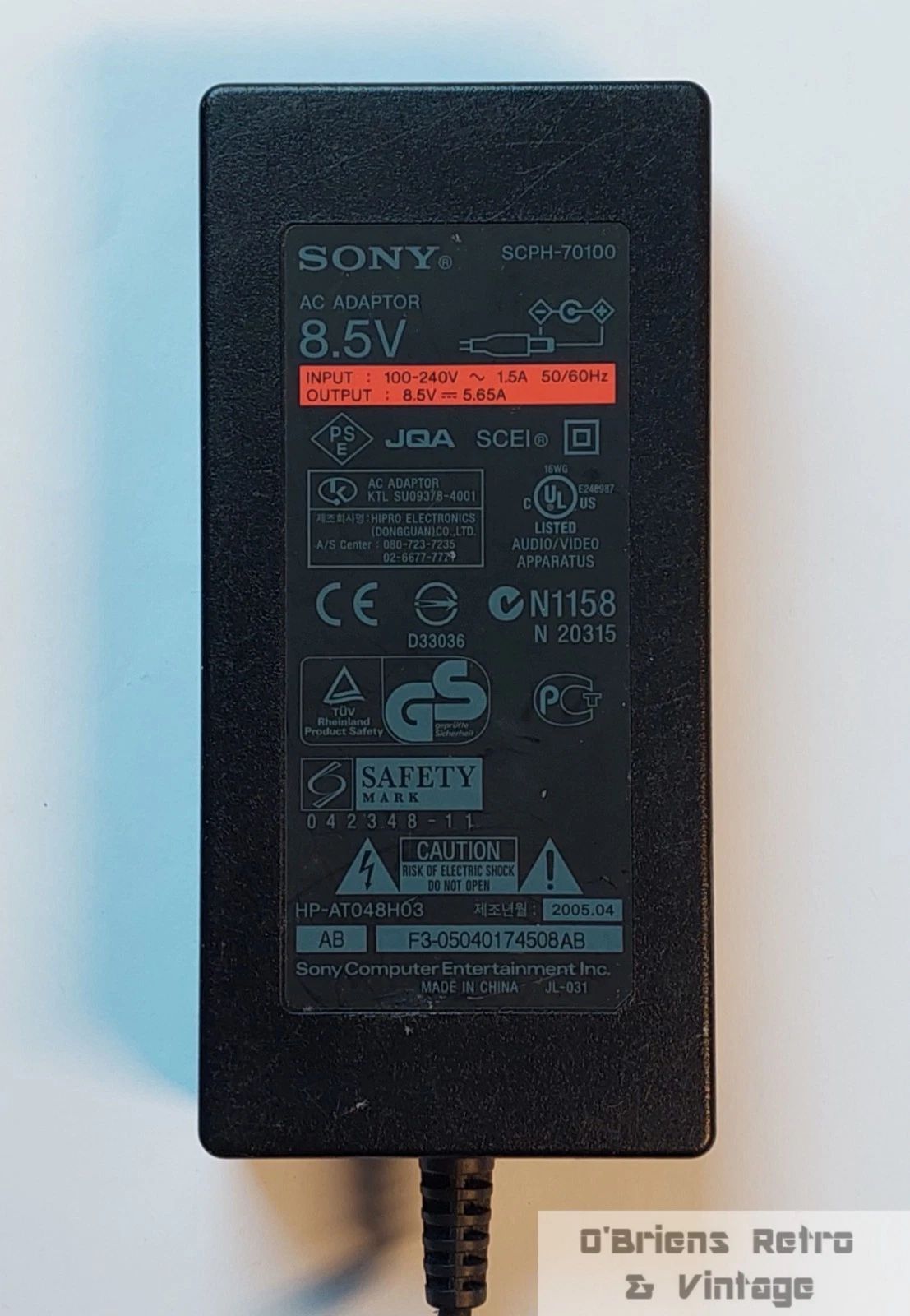 Sony PlayStation 2 Slim AC Adapter SCPH-70100 8.5V