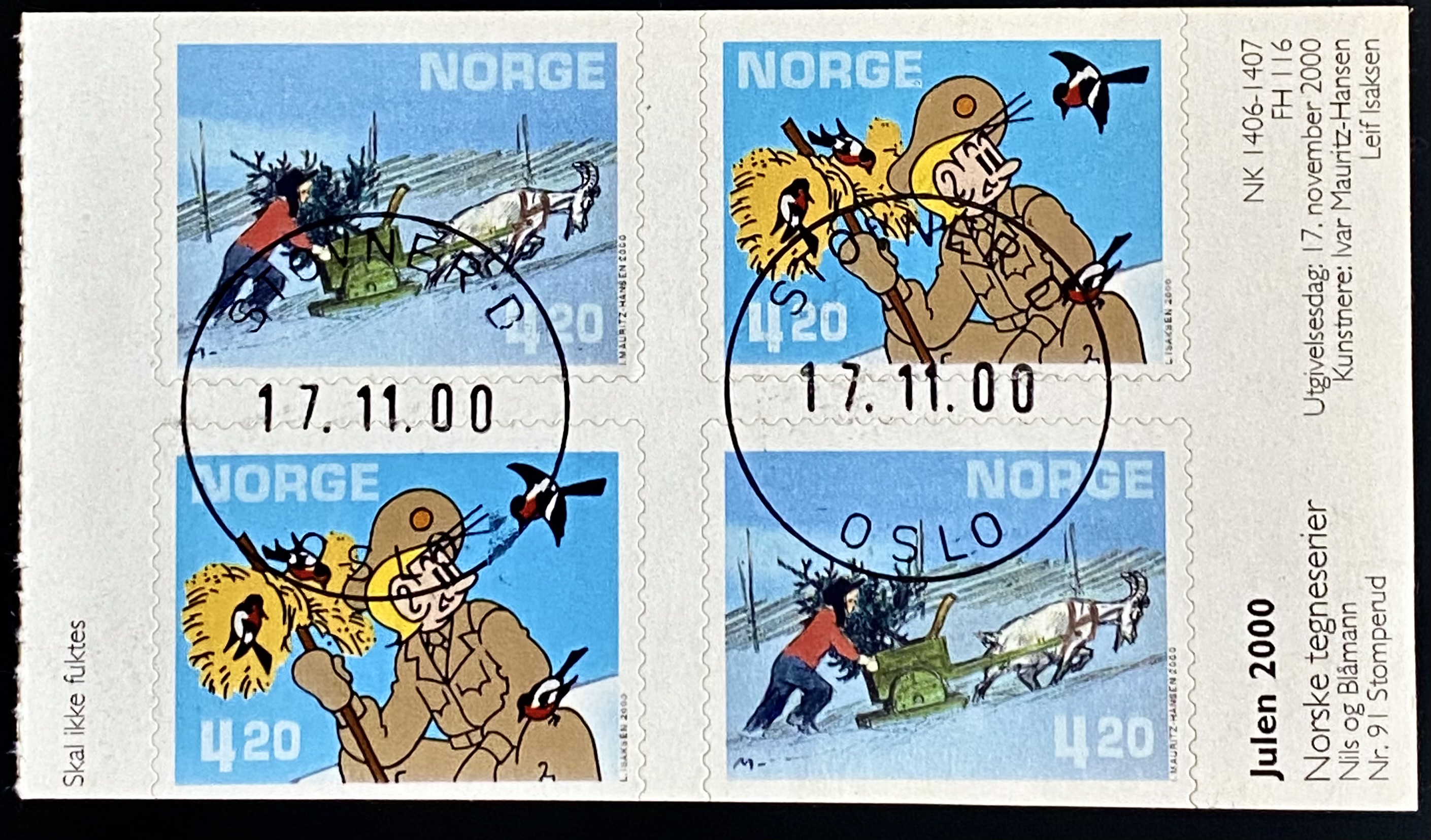 NK 1406-1407 Stemplet Oslo Stovner 1.dag