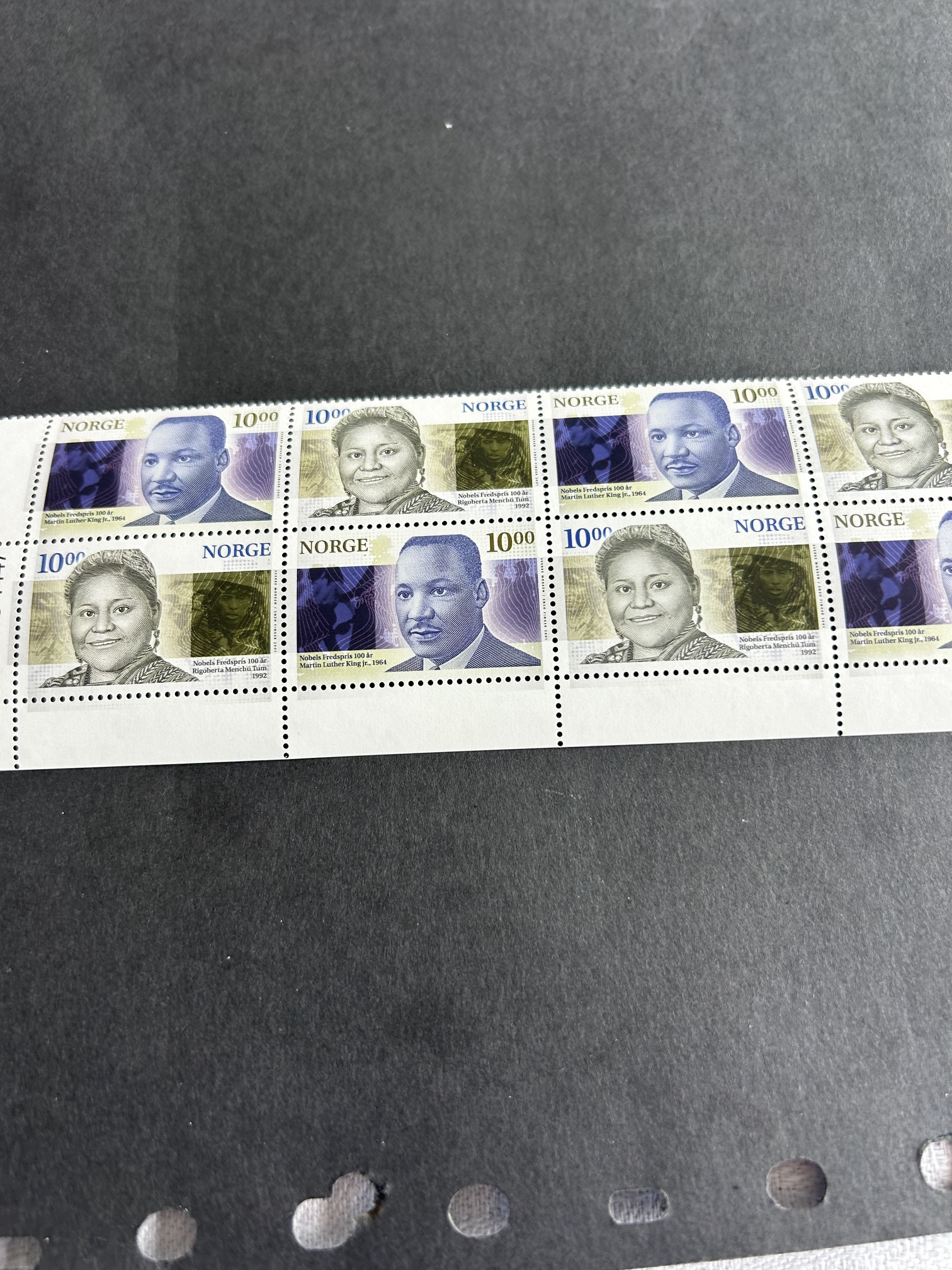 NK 1446/47 10 bl Nobelpris. kr 10