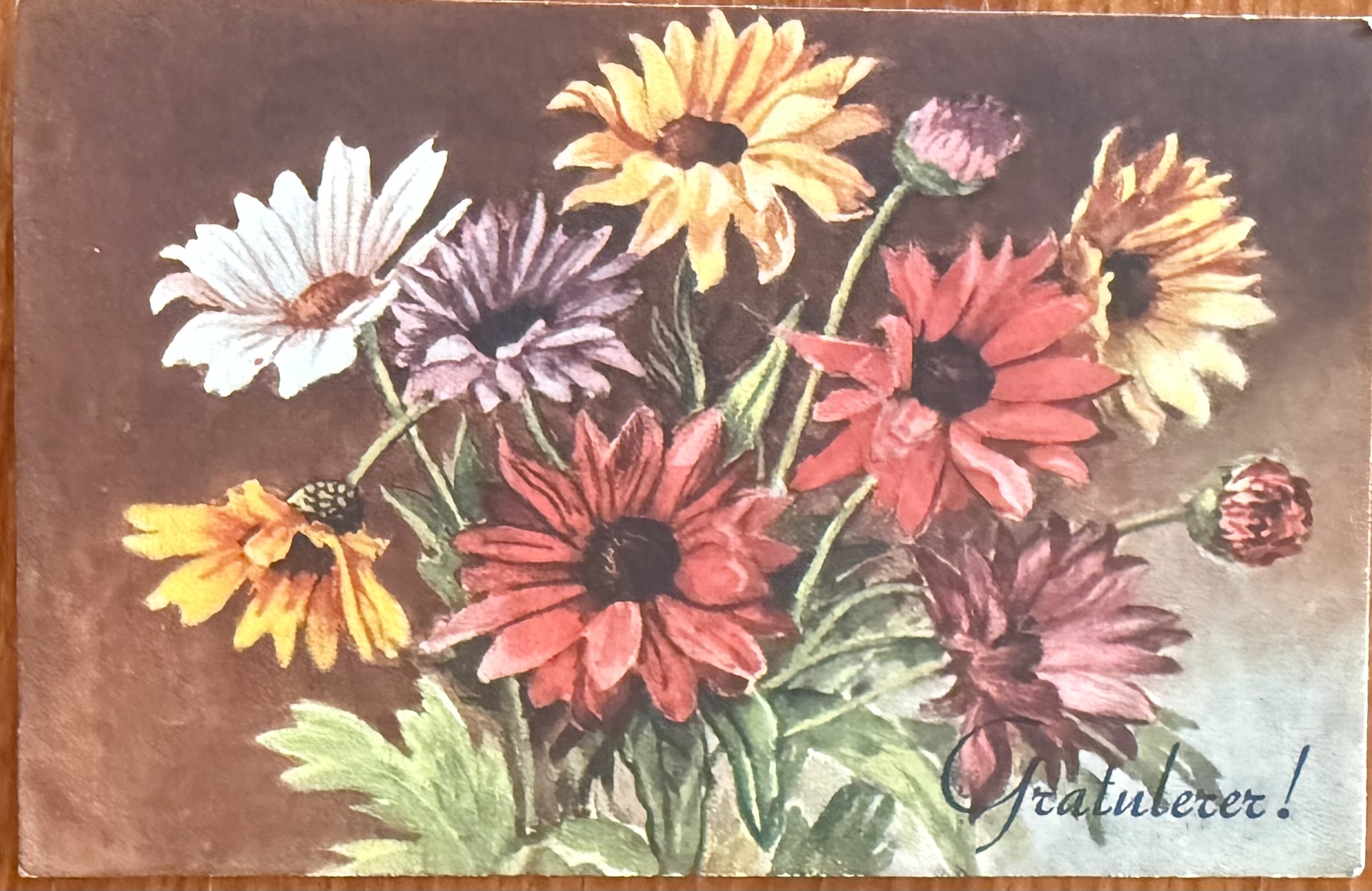 Gratulerer, Mitco serie 10,  blomster