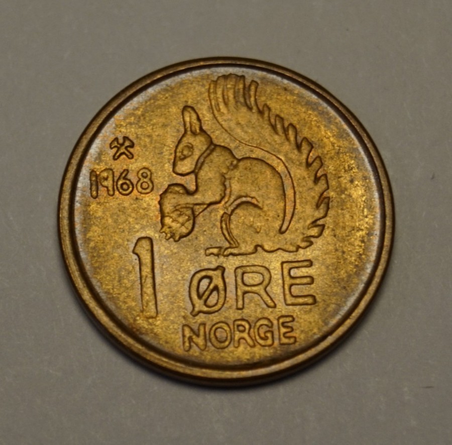 Usirkulert 1 øre 1968 (5758)