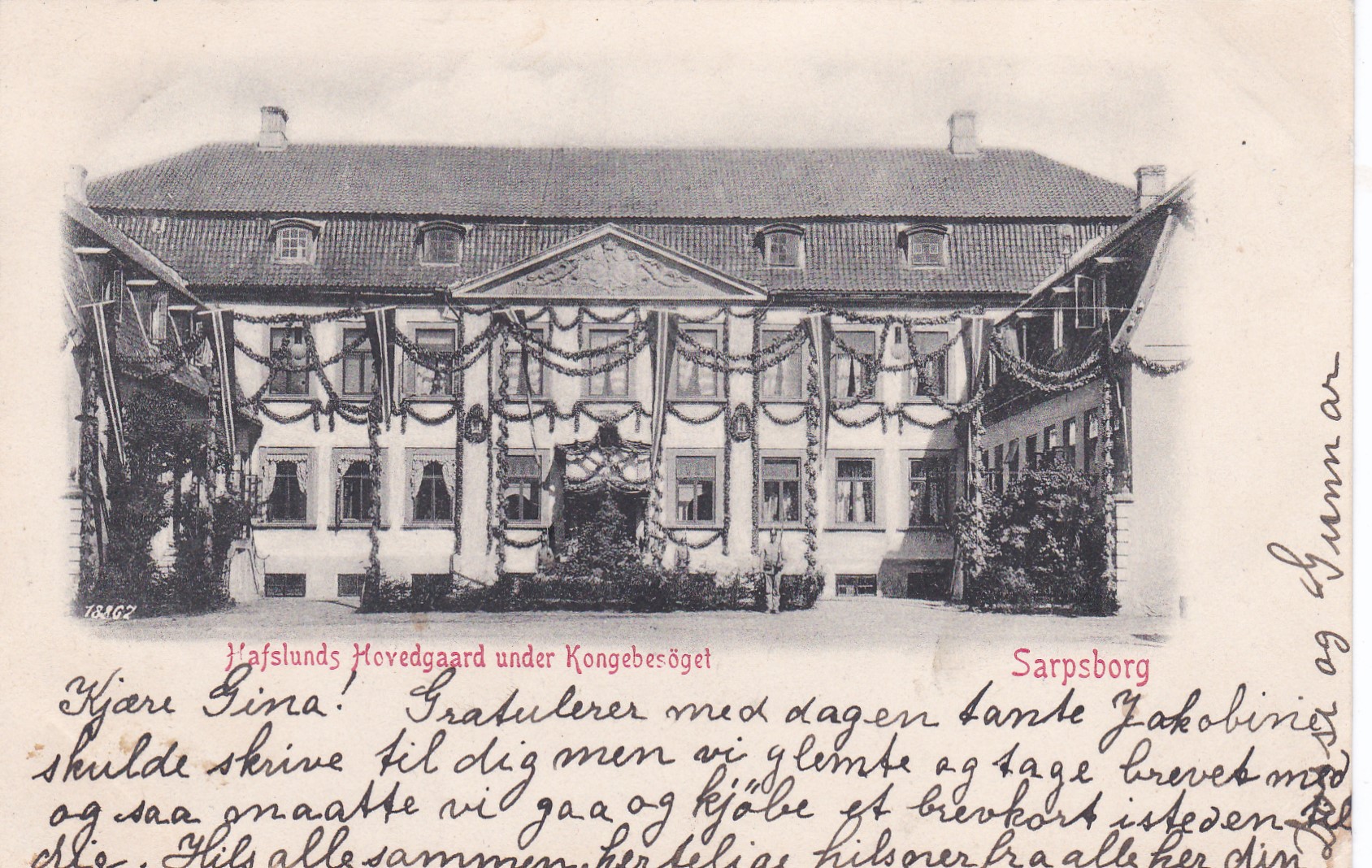 Hafslunds Hovedgaard under Kongebesöget, Sarpsborg. 188G7
