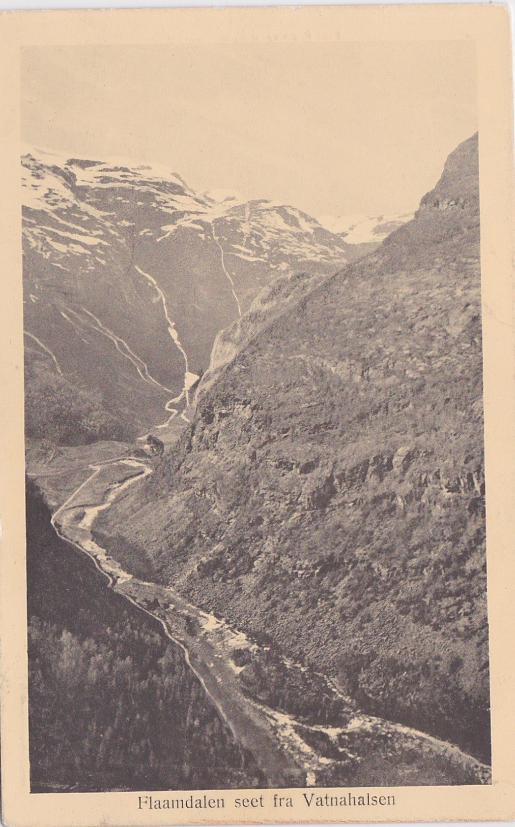 Flåmdalen sett fra Vatnahalsen 1913-Ener Ritter, Bergen