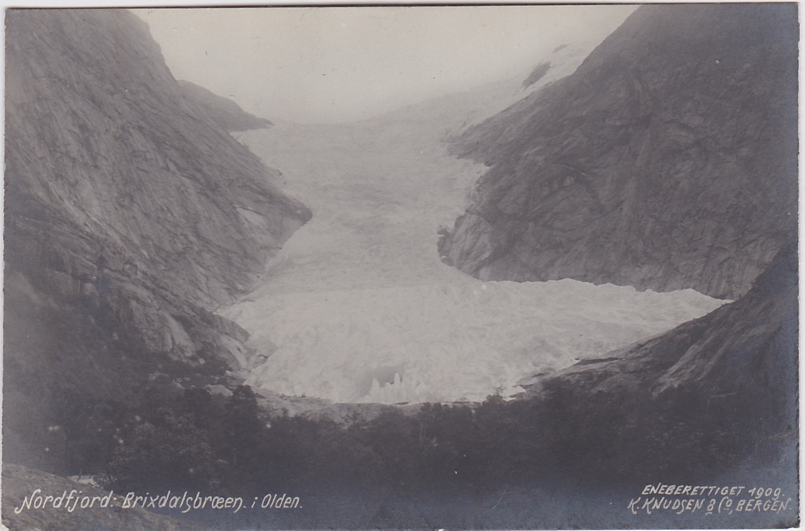 Brixsalsbreen Nordfjord Olden Ubrukt - Enerett 1900 K. Knudsen, Bergen
