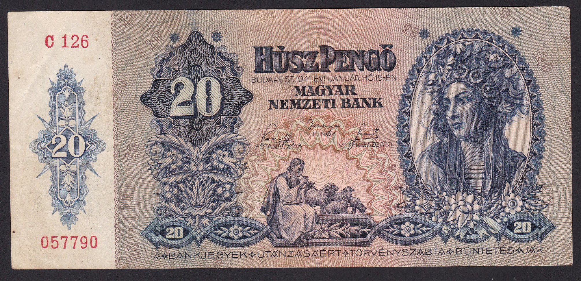Ungarn. 1941. 20 Pengo