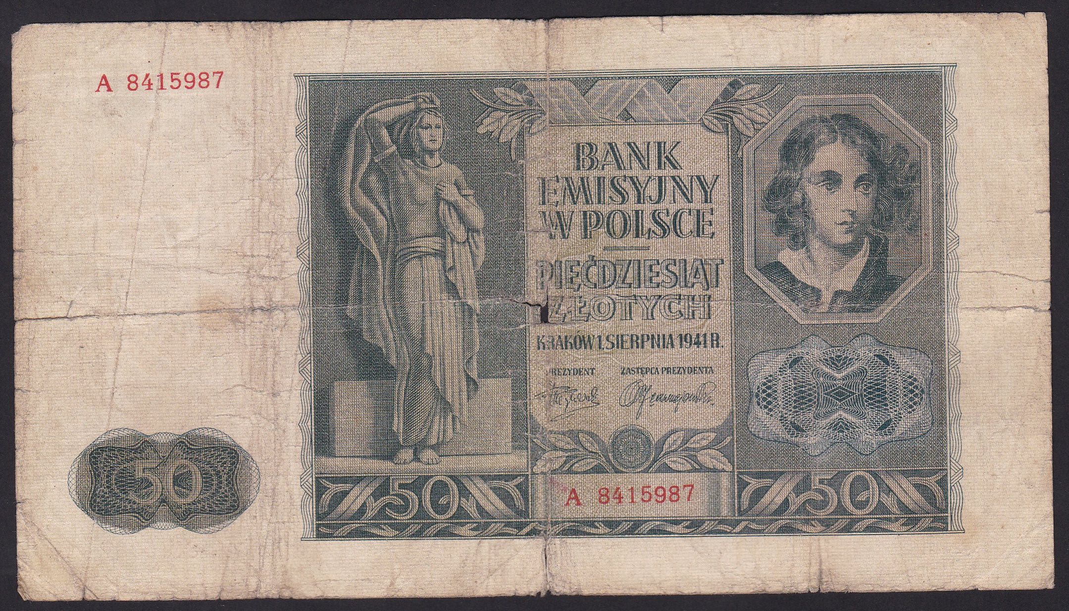 Poland. 1941 . 50 Zlotych