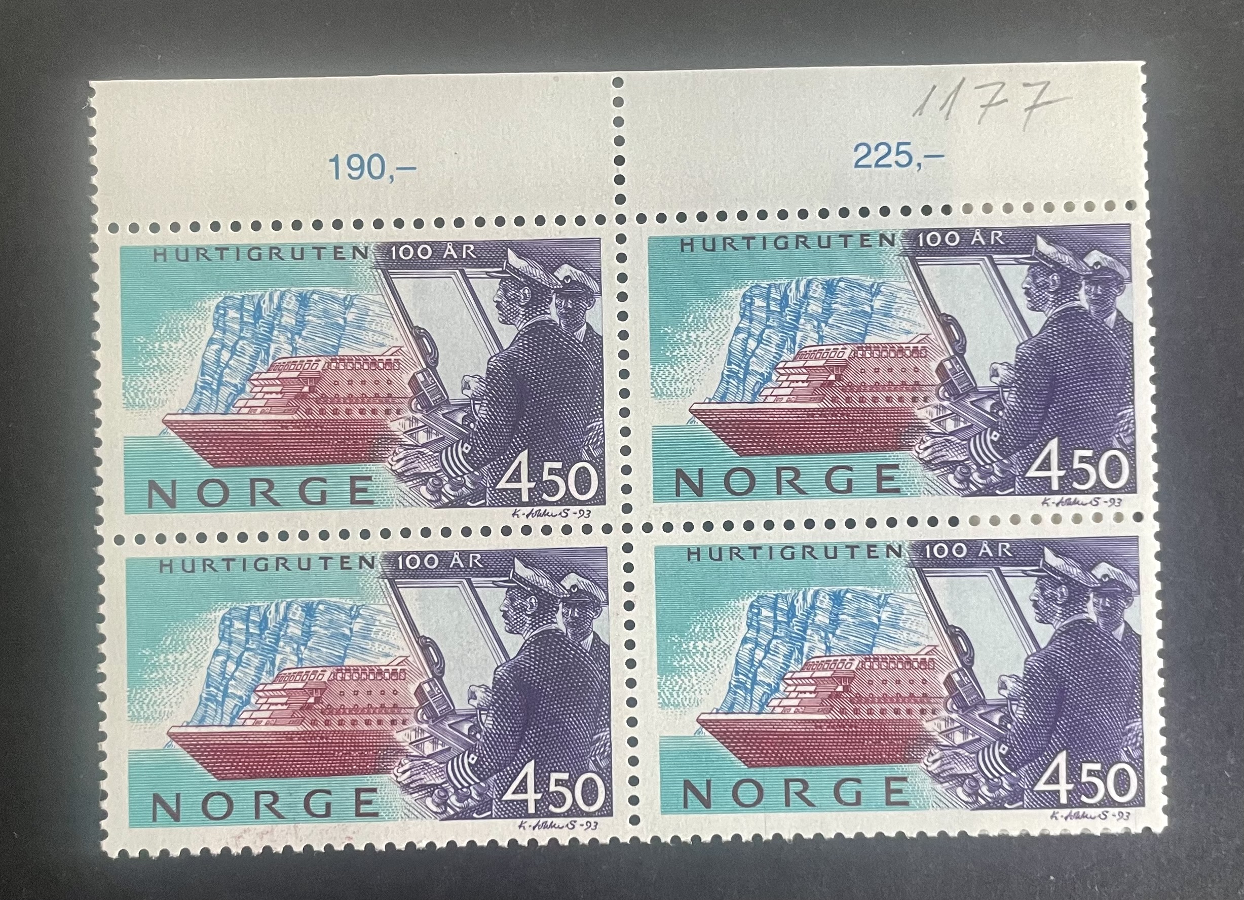 NORGE- NK 1177 ** -4-BLOKK ( 138 )