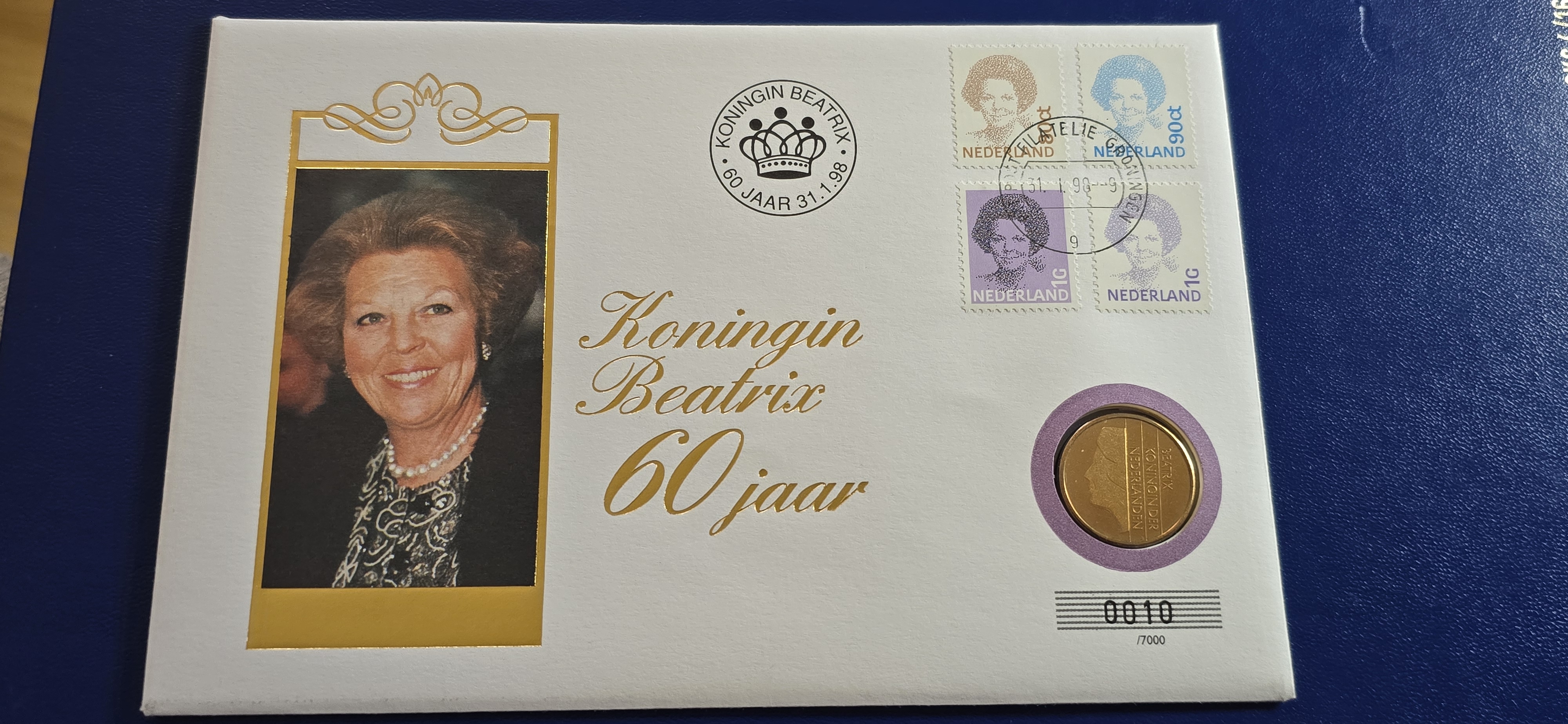 MYNTBREV NEDERLAND 5g 1997 BEATRIX 60ÅR