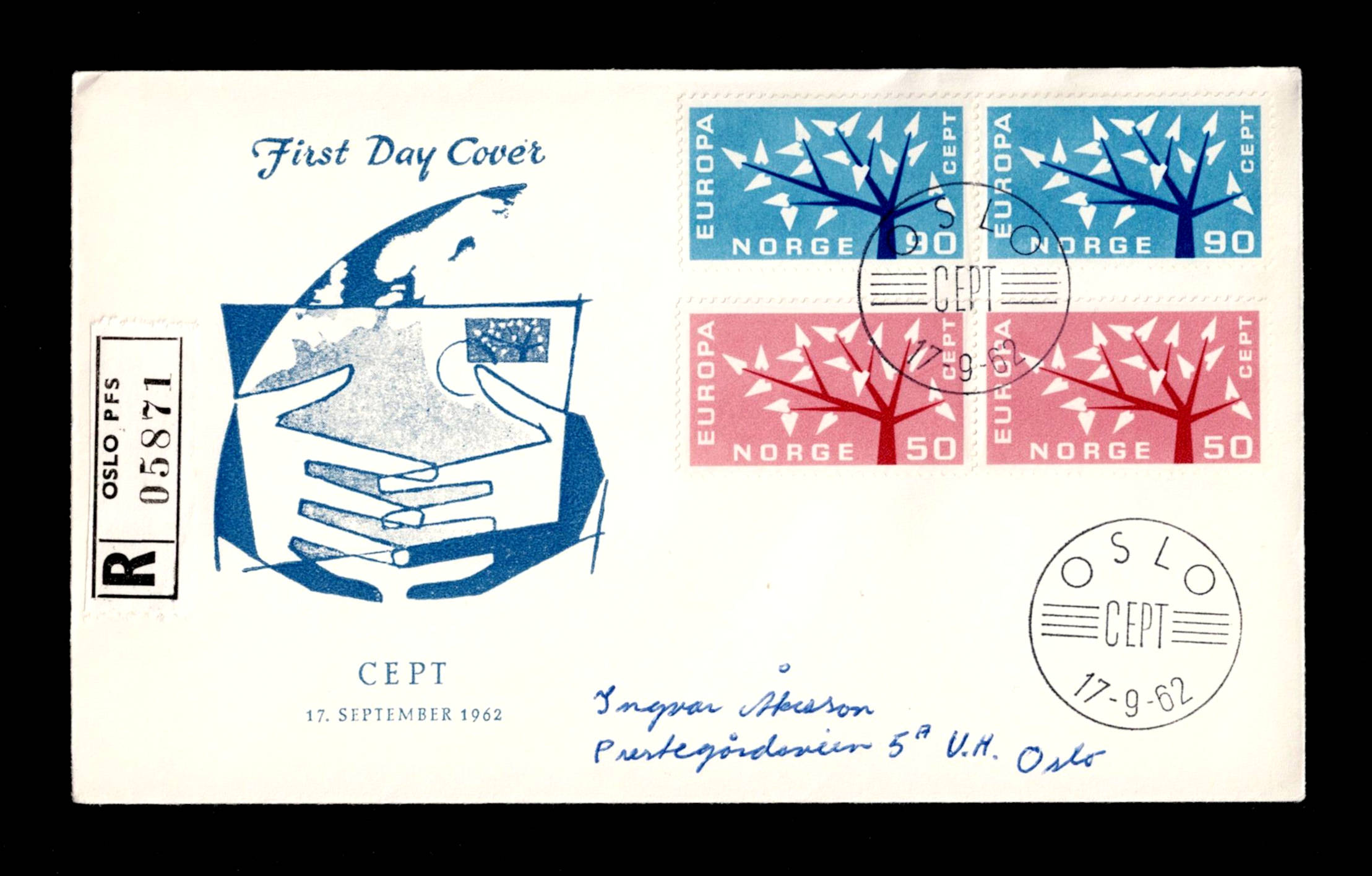 FDC 1962 NK511-12 Europa II REK uvanlig frankering