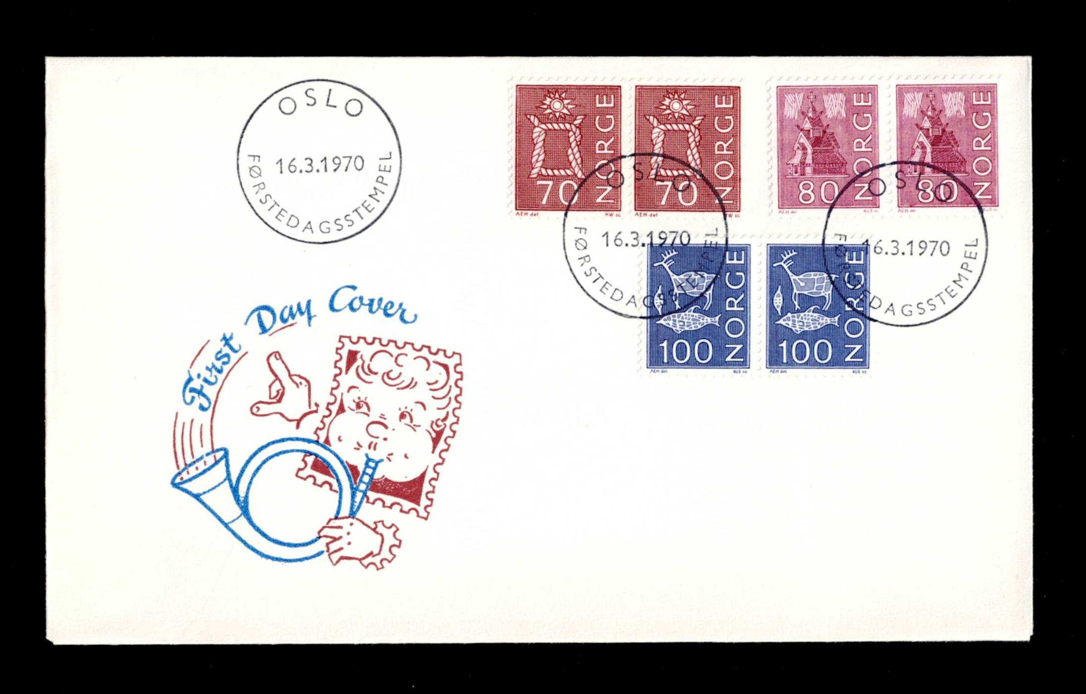 FDC 1970 NK646-648 Bruksmerker uvanlig frankering