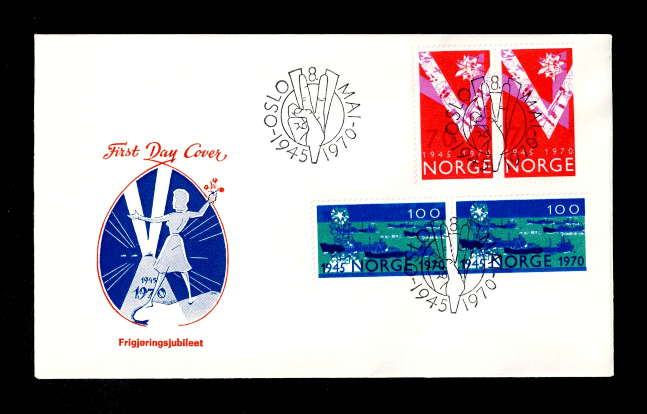 FDC 1970 NK653-654 Frigjøring uvanlig frankering