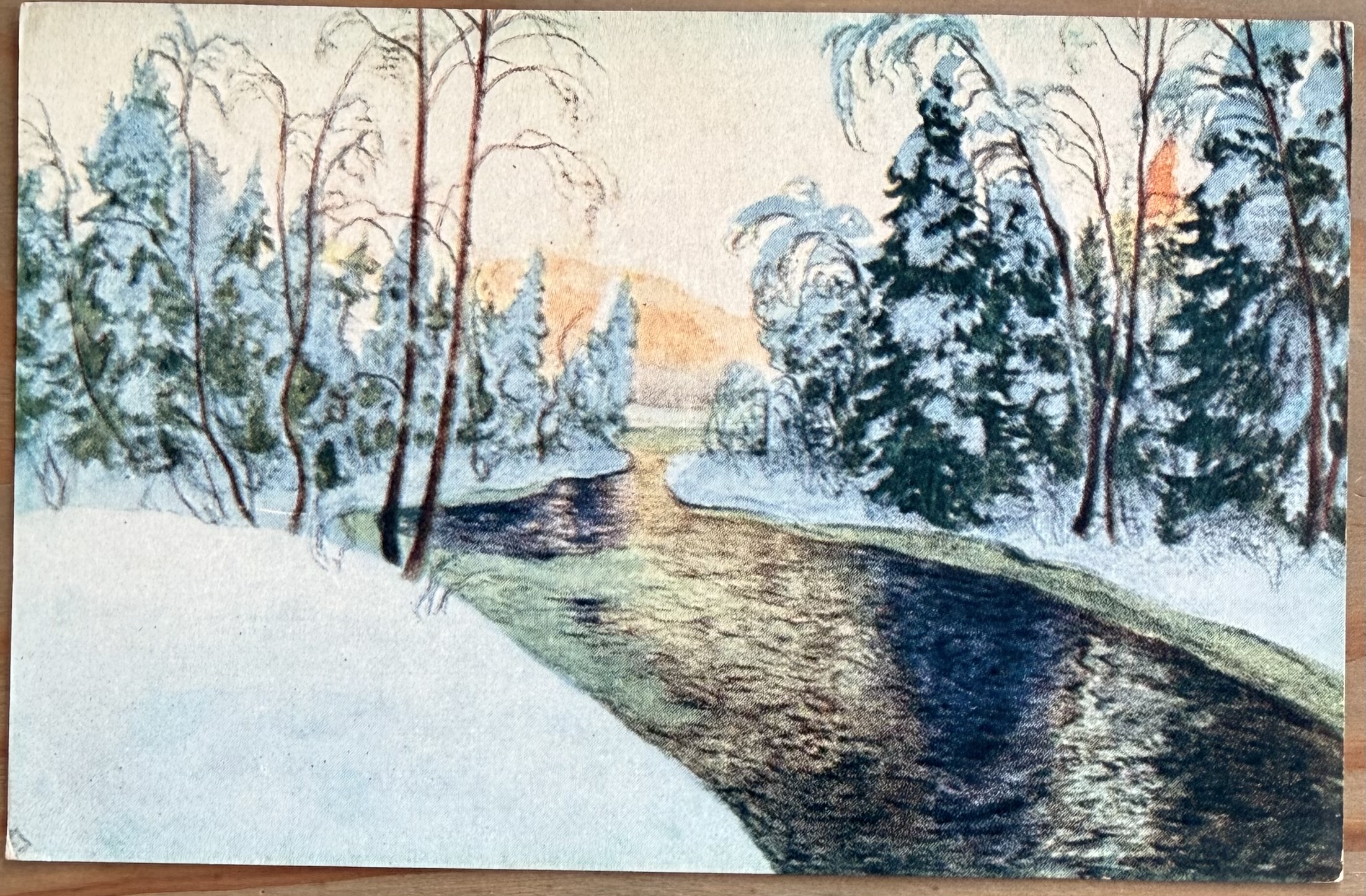 Vinterlandskap, elv, J.H.K. 2325/4,