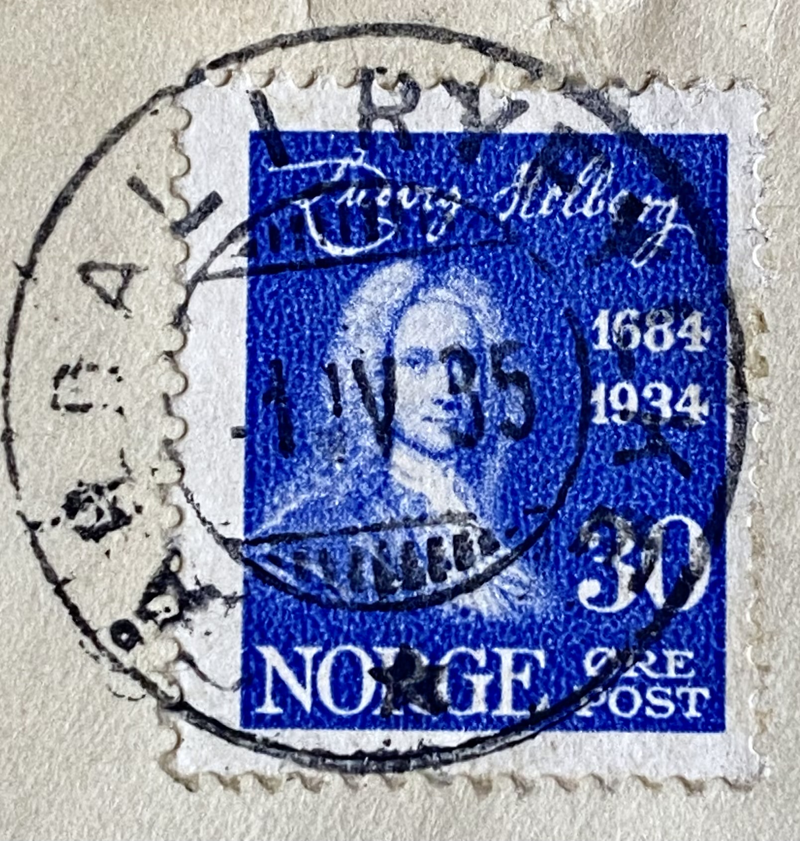 Brev Stemplet Årdal i Ryfylke -1 IV 35 Adr. USA