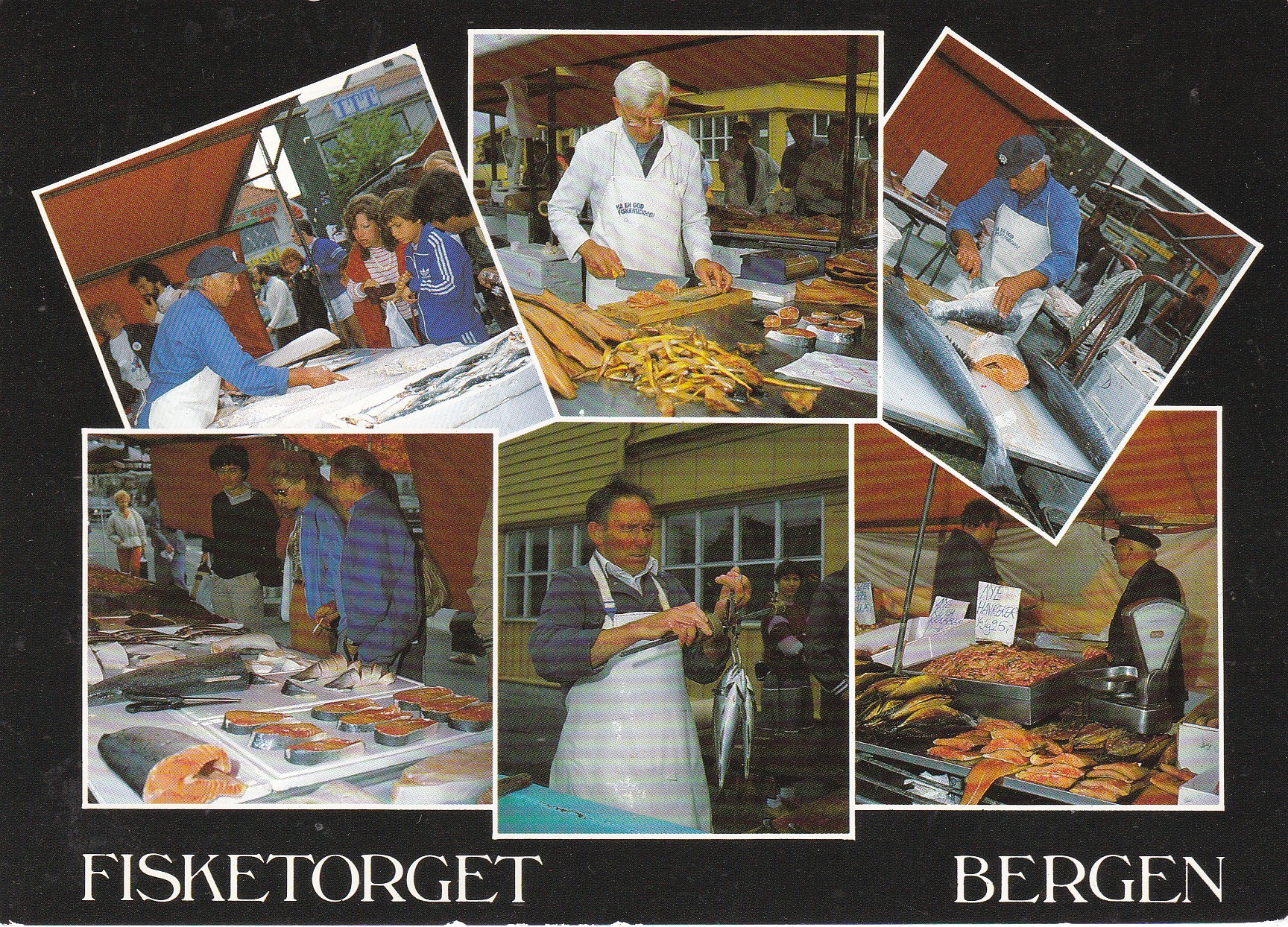Bergen. Fisketorget, 6-bilders ( Aune M-11441-5)