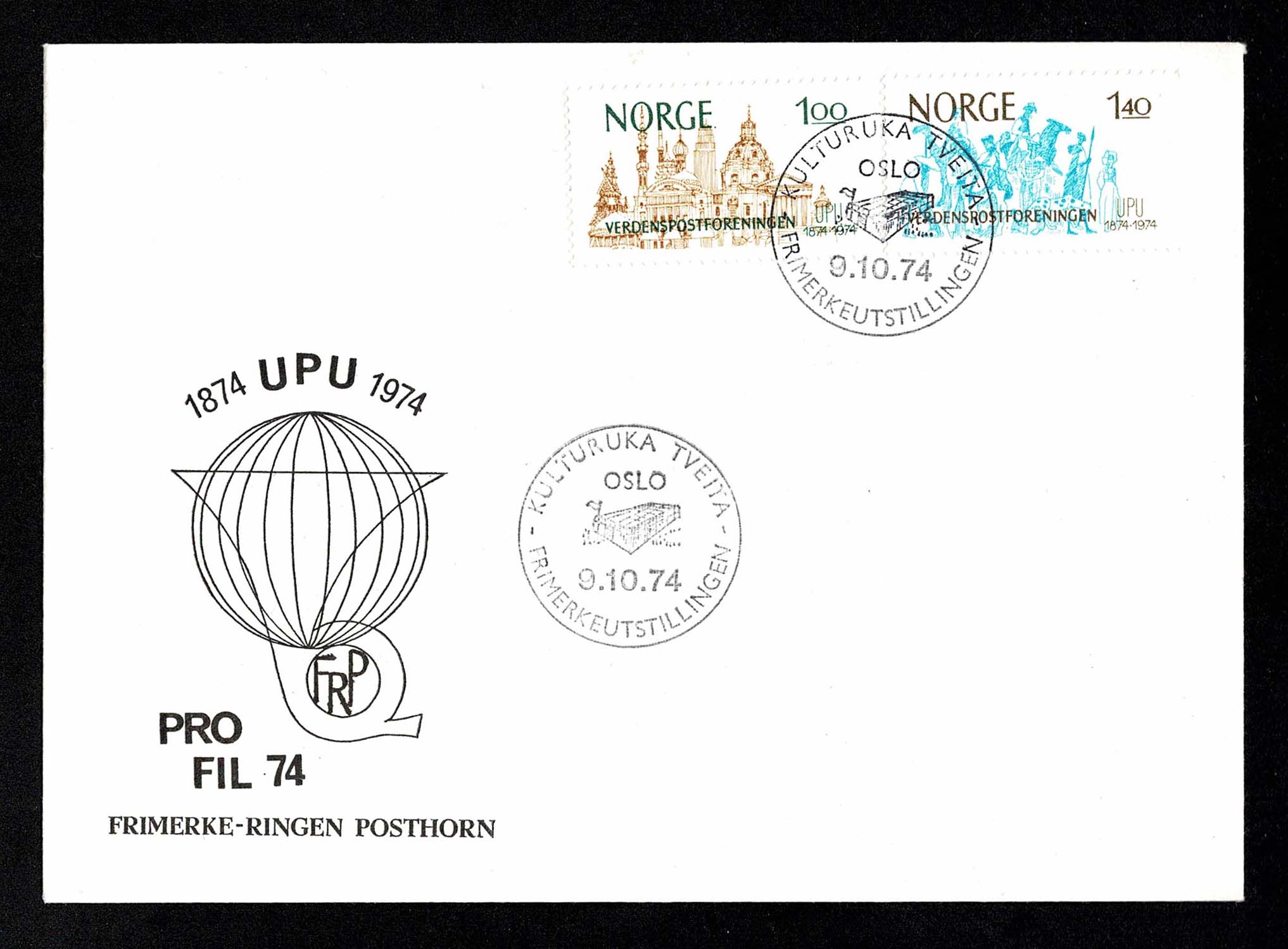 FDC 1974 NK739-740 TVEITA vignet Frimerke-Ringen