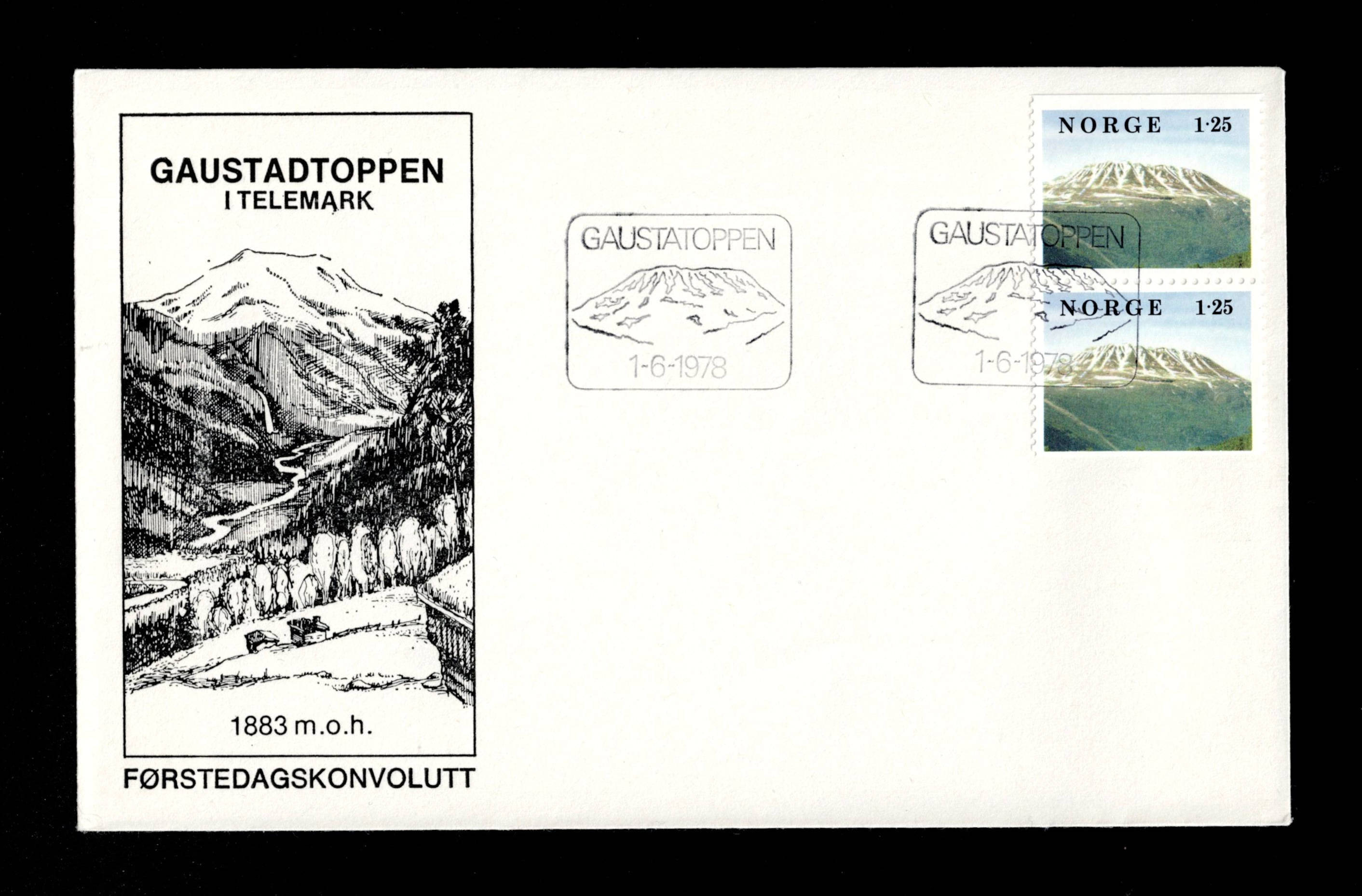 FDC 1978 NK820 Gaustadtoppen vignet 1883 moh