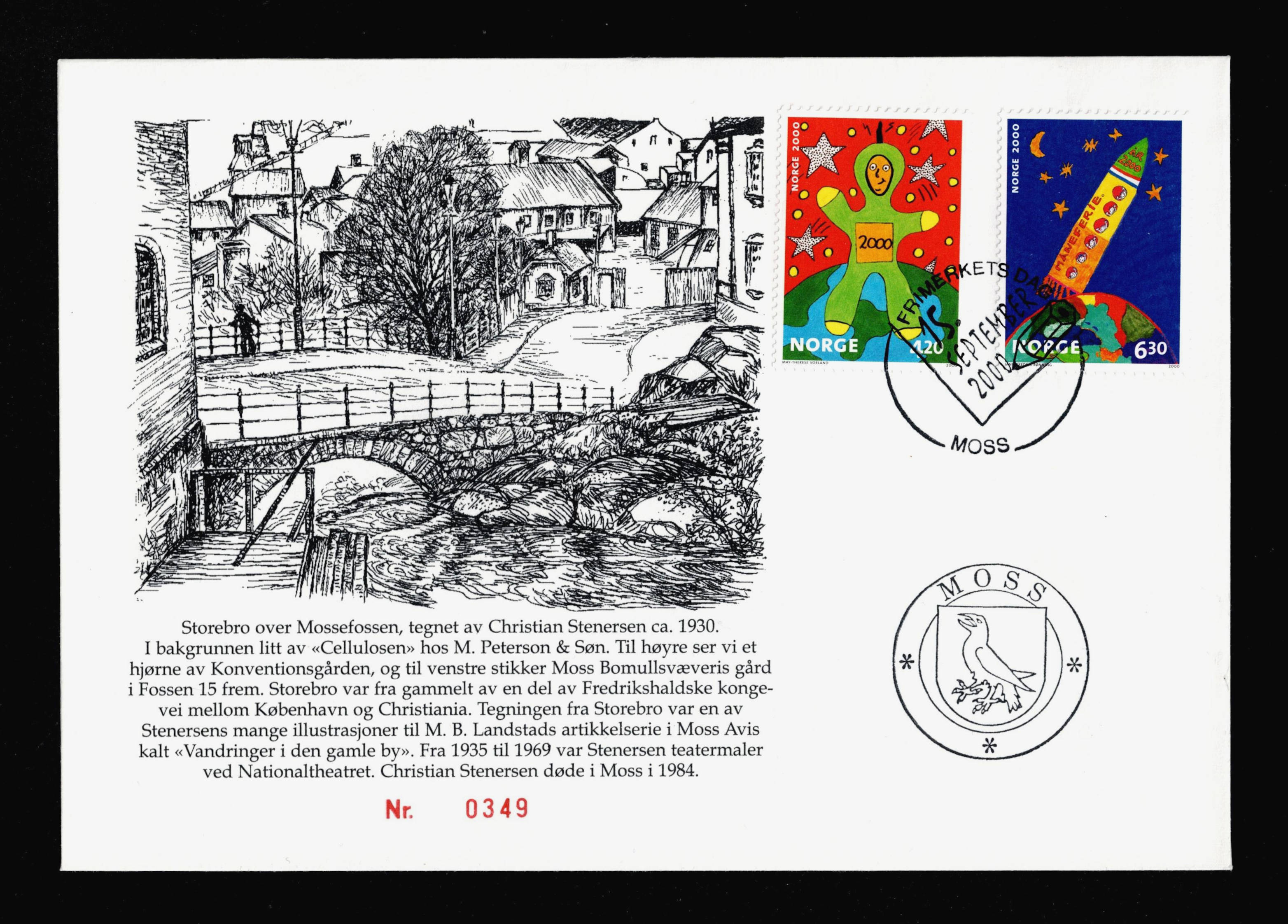 FDC 2000 NK1401-02 Et Nytt Årtusen vignet Moss PS