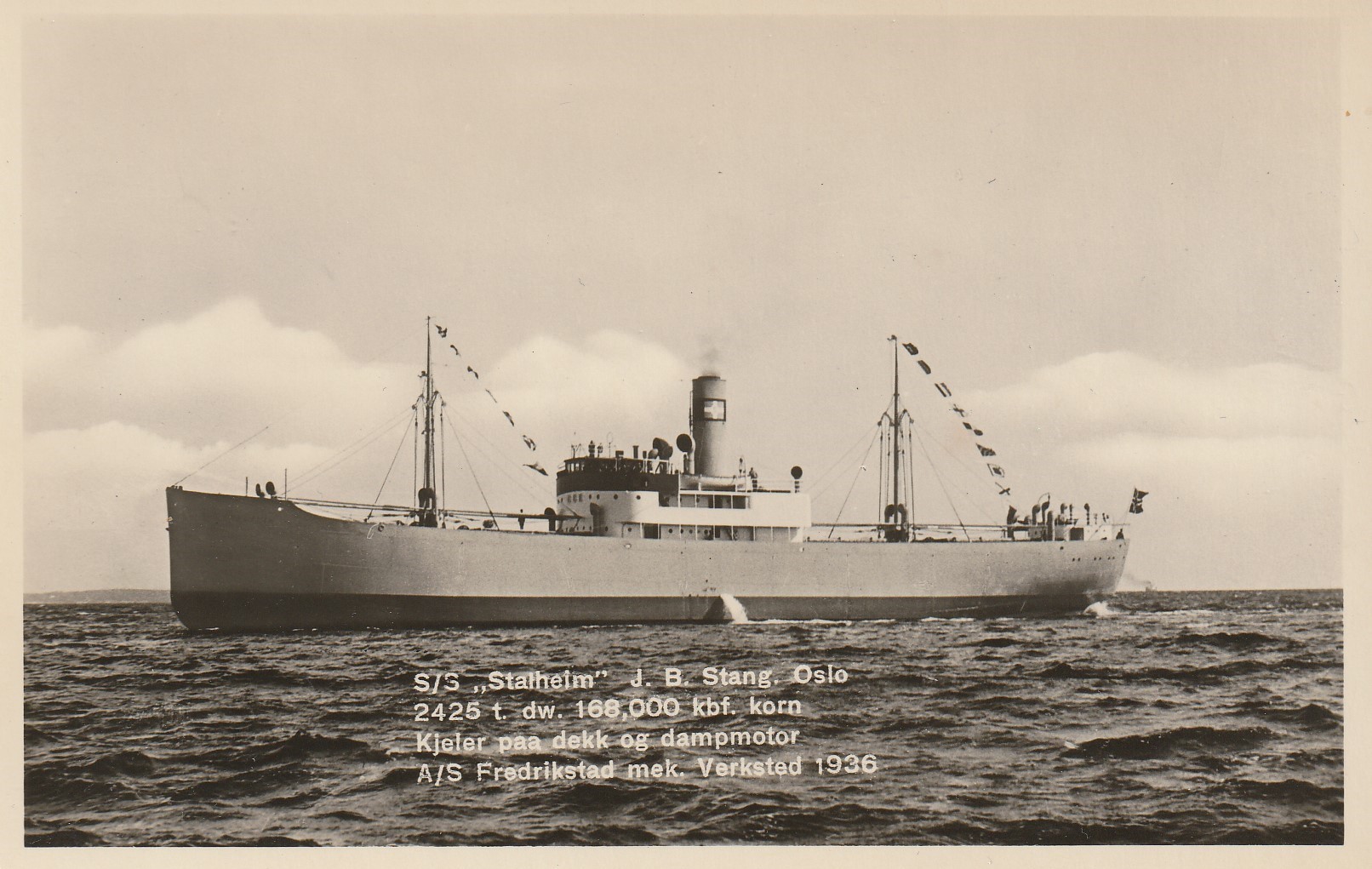 S/S "Stalheim" J.B. Stang. Oslo .   Norsk arbeide Unum Småf