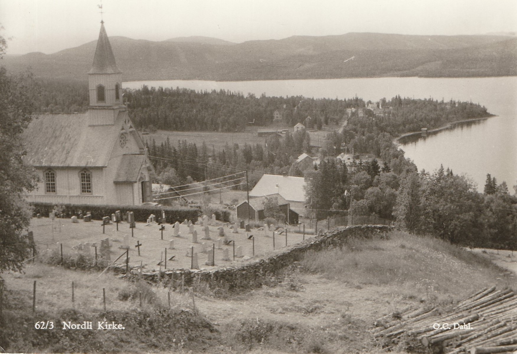Eldre kort fra Nordli Kirke .  Dahl 62/3