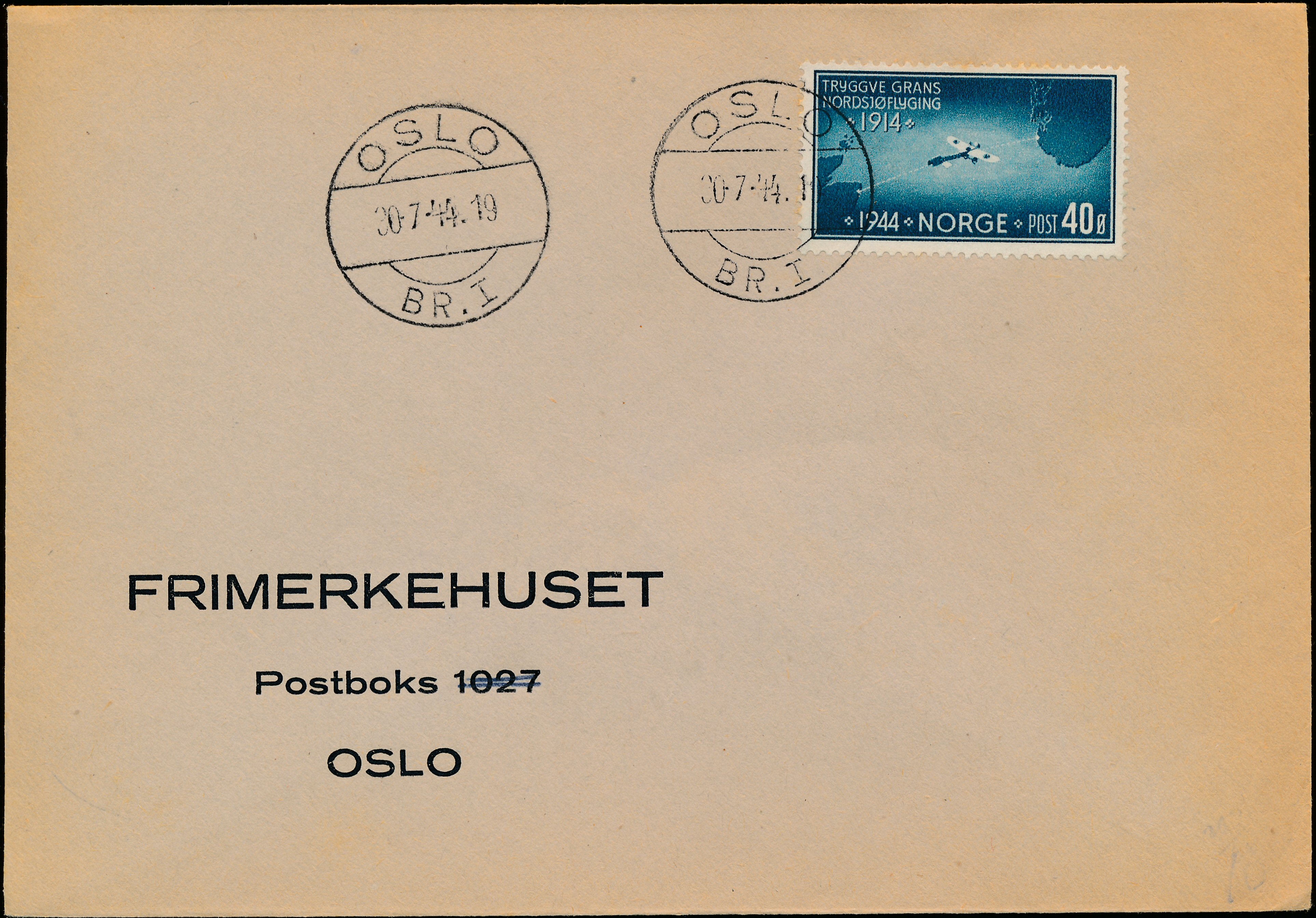 FDC 1944 NK325 tekstvignett 5 Oslo