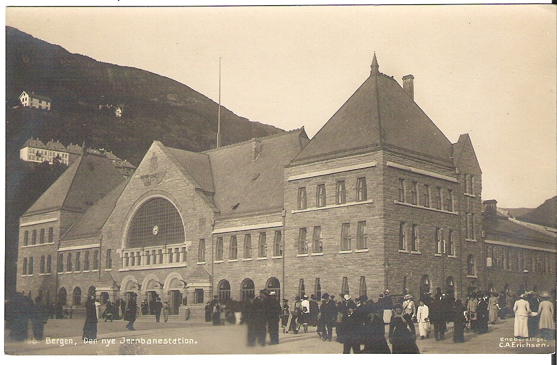 Bergen, Den nye Jernbanestation. C.A. Erichsen 168