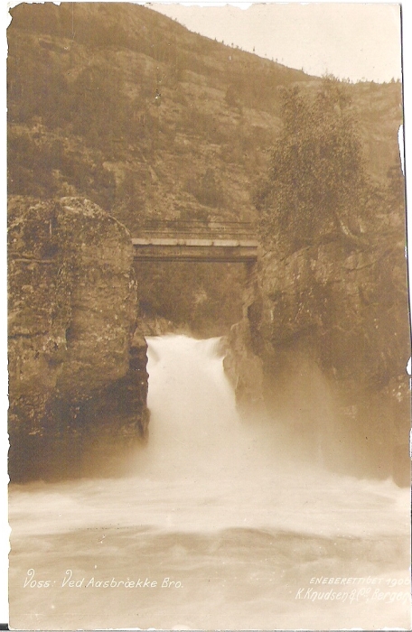 Voss, Aasbrække Bro 1906. K. Knudsen