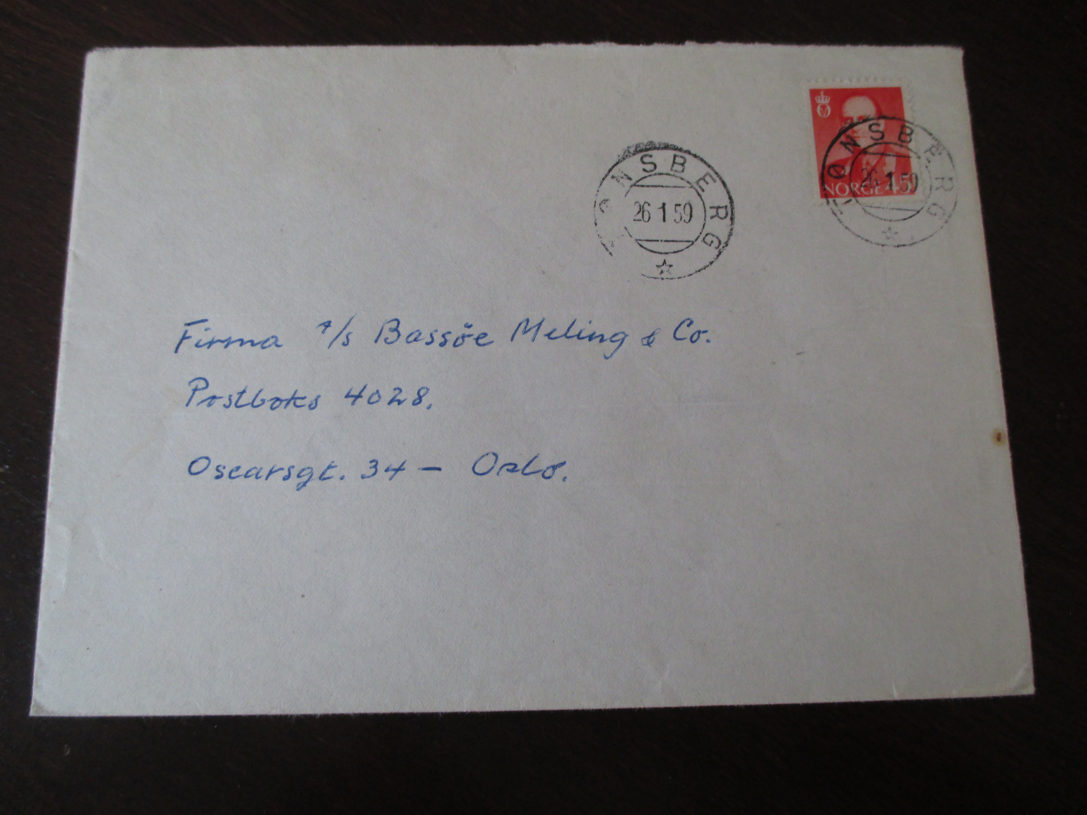 Brev st. Tønsberg 26.01.1959. (TA)