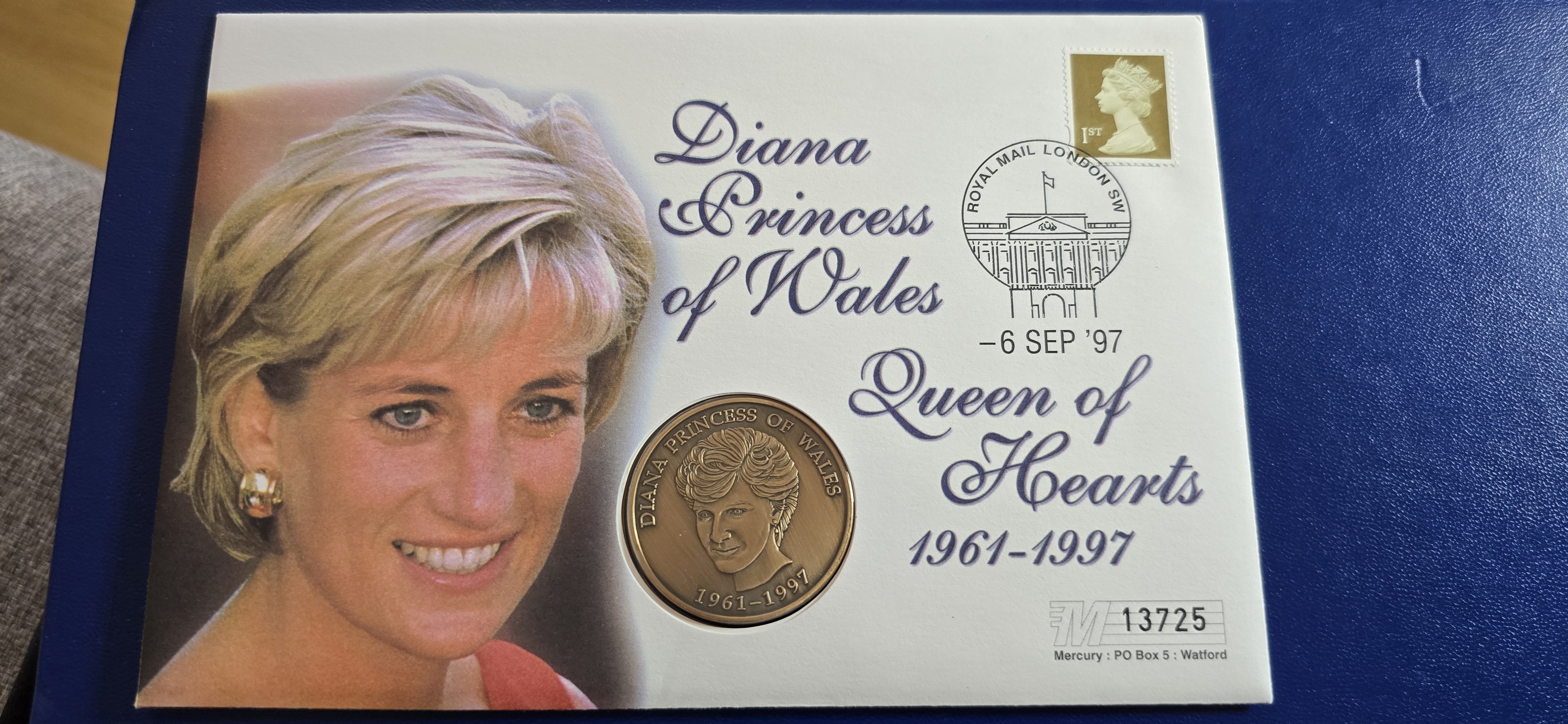 MYNTBREV PRINSESSE DIANA 1961-97 MEDALJE I BONSE