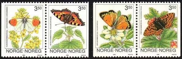 NK 1163-64 + 1192-93 - Sommerfugler I + II **