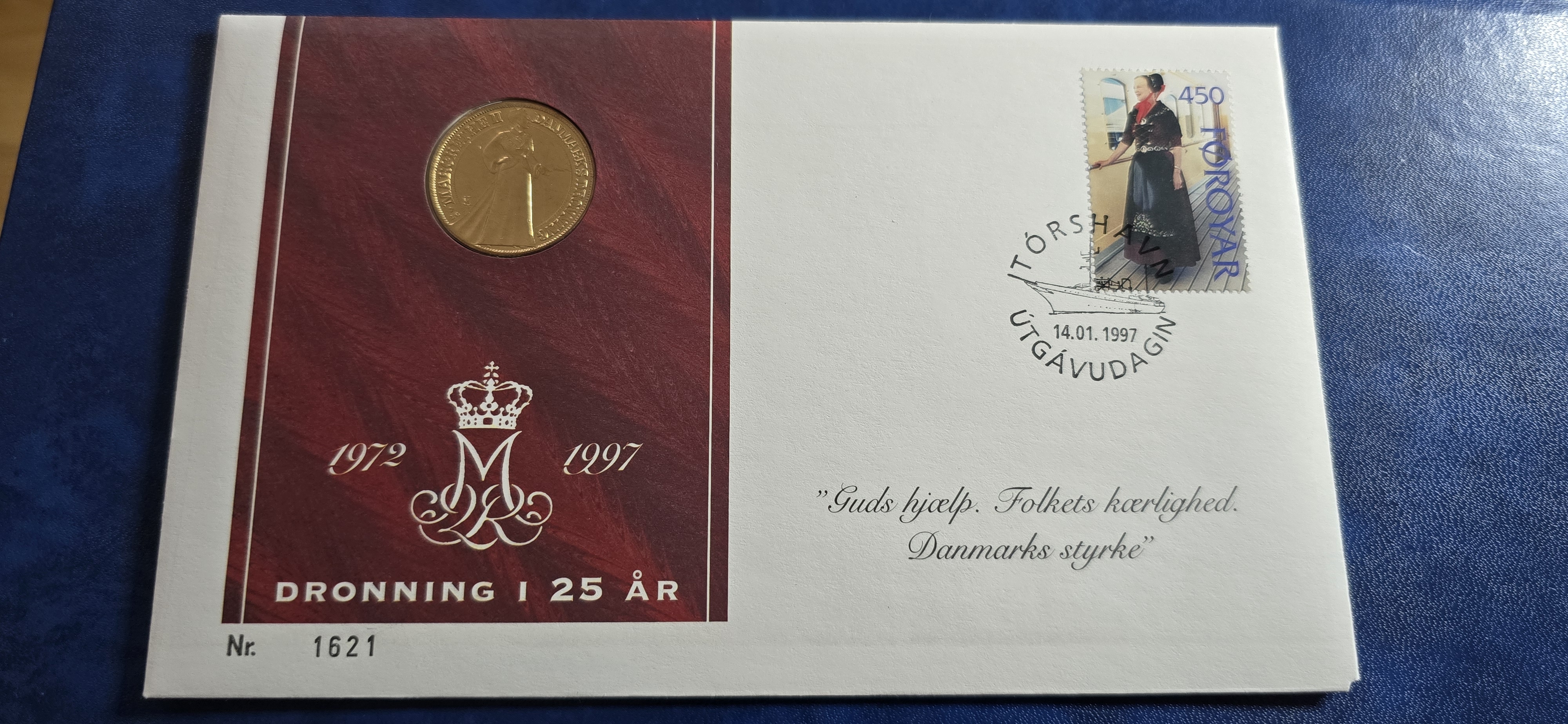 MYNTBREV DANMARK 20,- MARGRETHE 1972-1997 FÆRØYENE