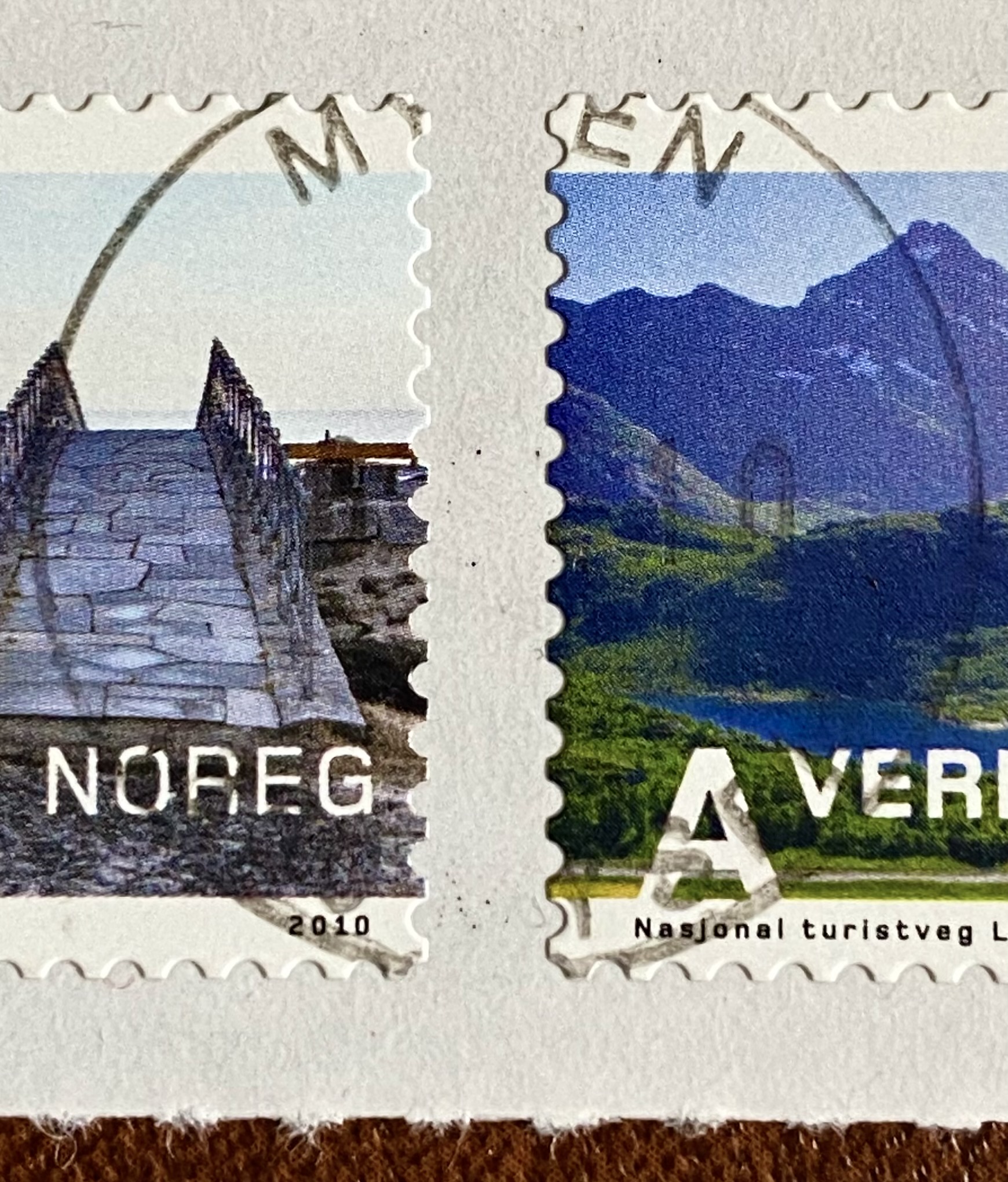 6 Turistmerker År 2010 Stemplet Mysen med topp fra hefte