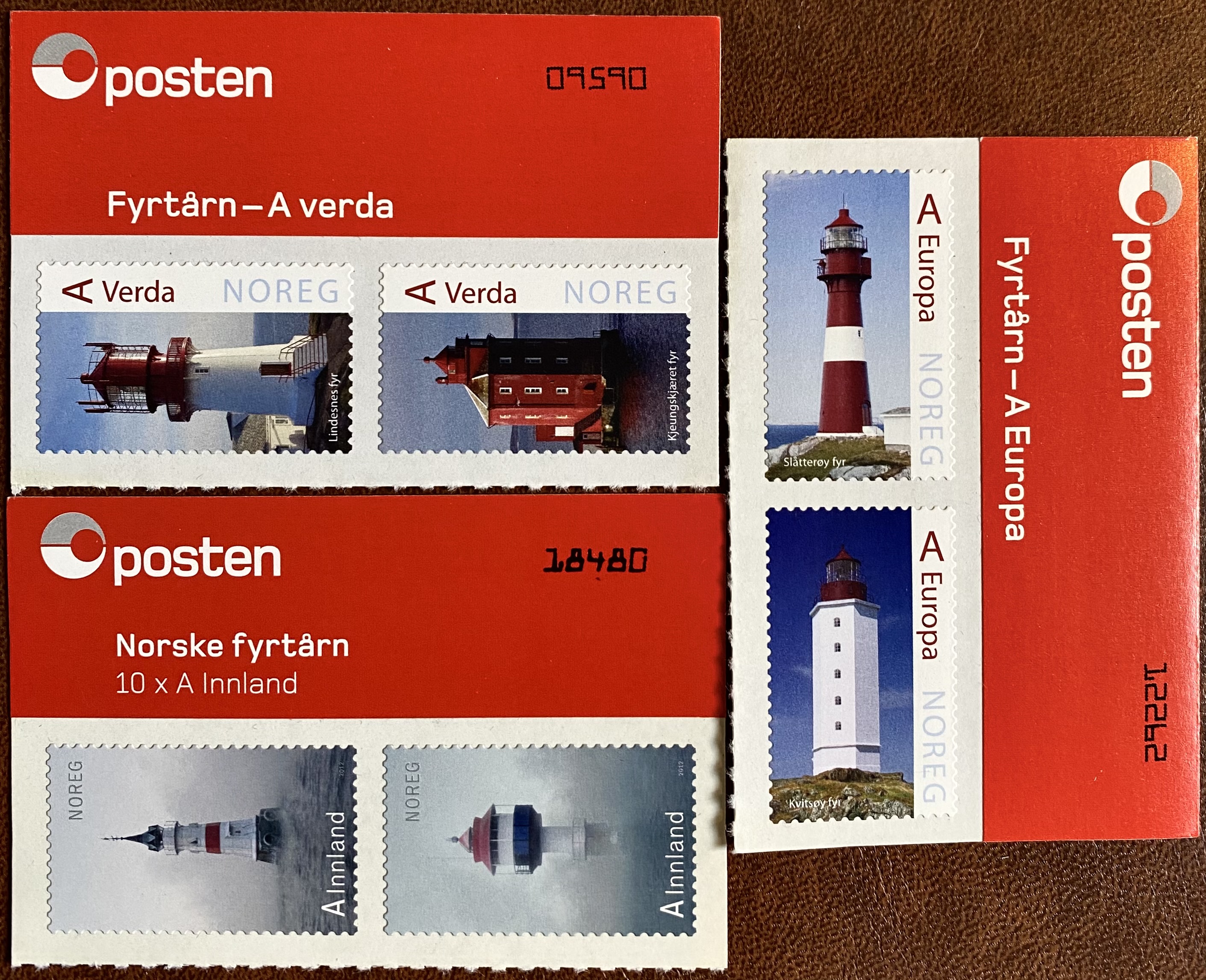 6 Fyrtårn År 2015 ** Postfrisk med topp fra hefte