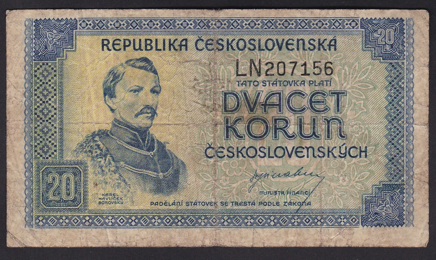 Tsjekkoslovakia . ND- 1945.  20 Korun