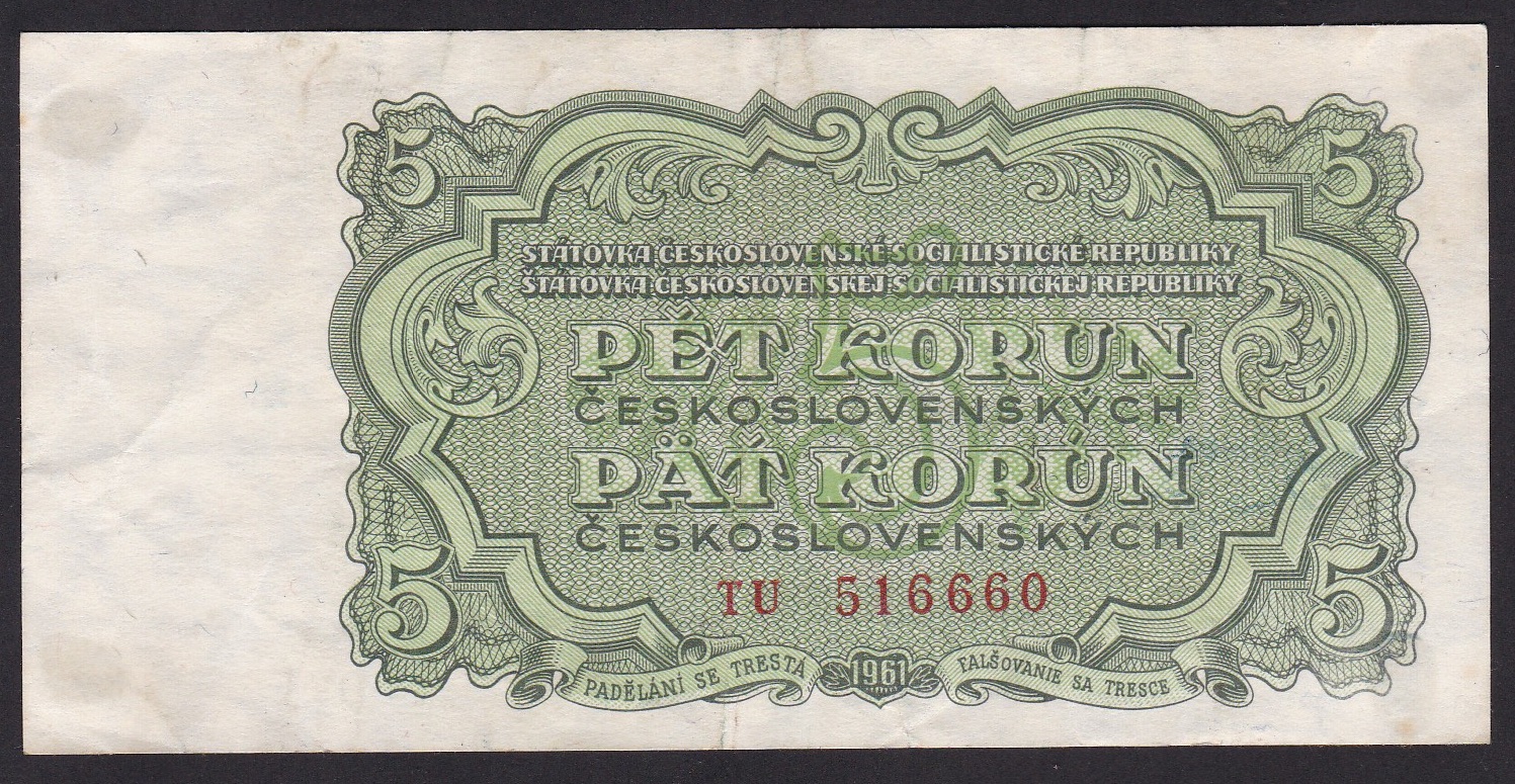 Tsjekkoslovakia . 1961 . 5 Korun