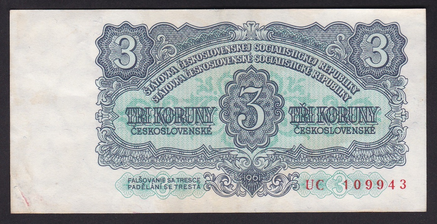 Tsjekkoslovakia . 1961. 3 Koruny
