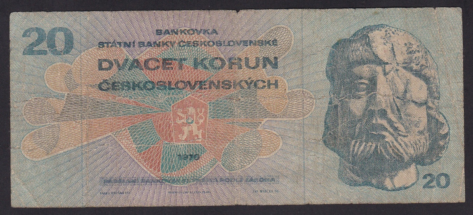 Tsjekkoslovakia . 1970 . 20 Korun