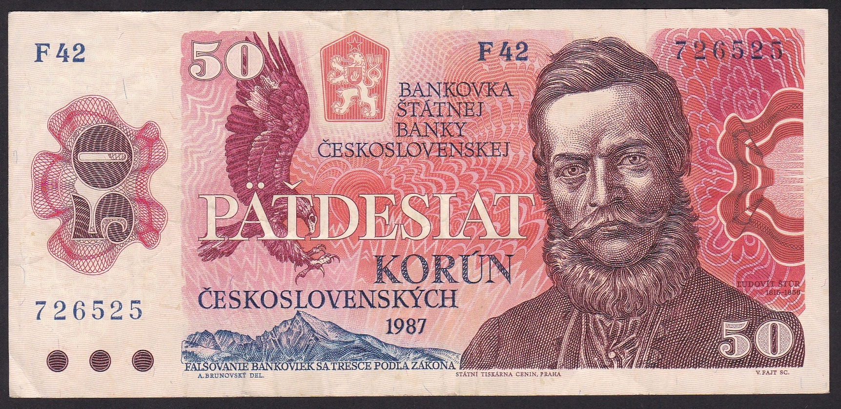 Tsjekkoslovakia . 1987. 50 Korun