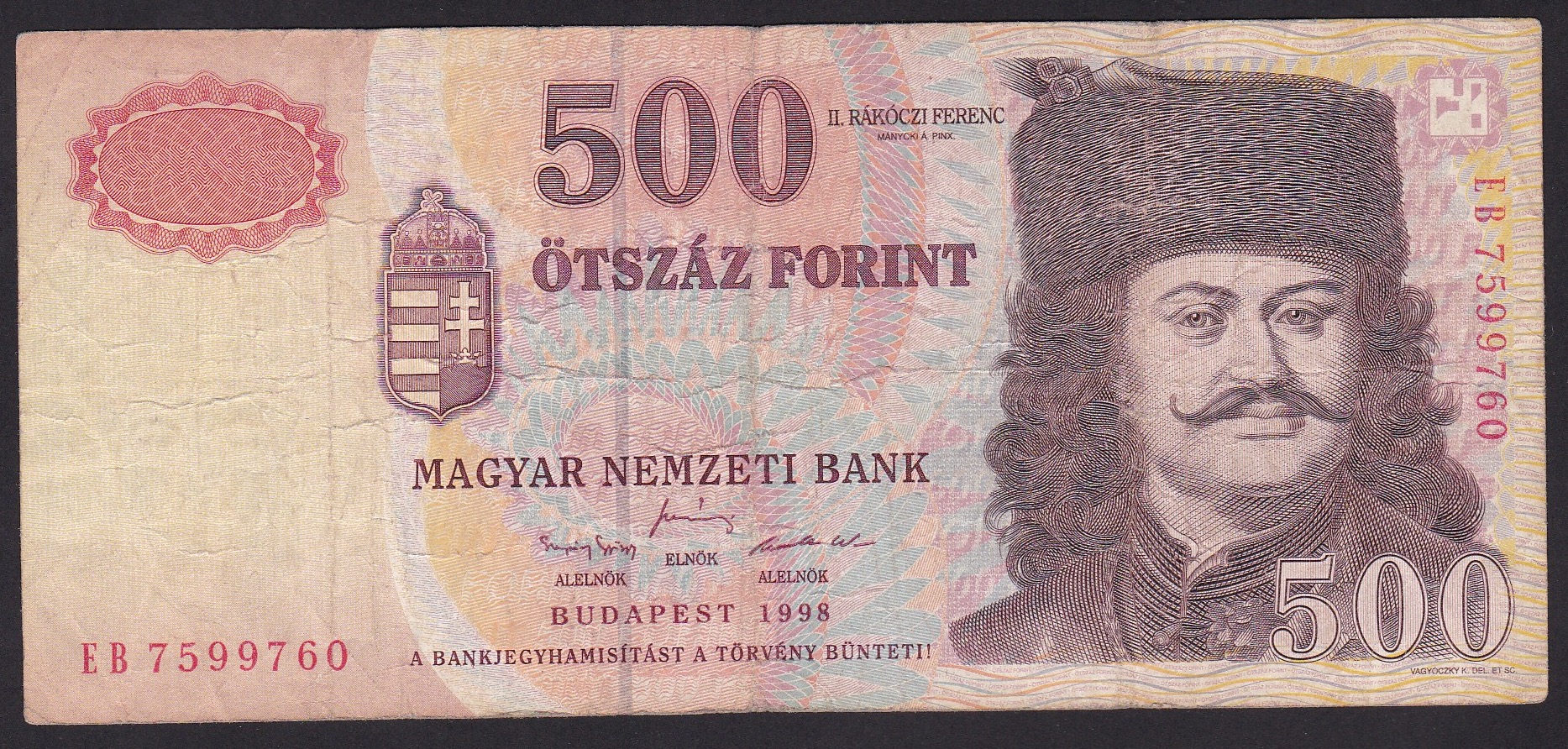 Ungarn . 1998. 500 Forint