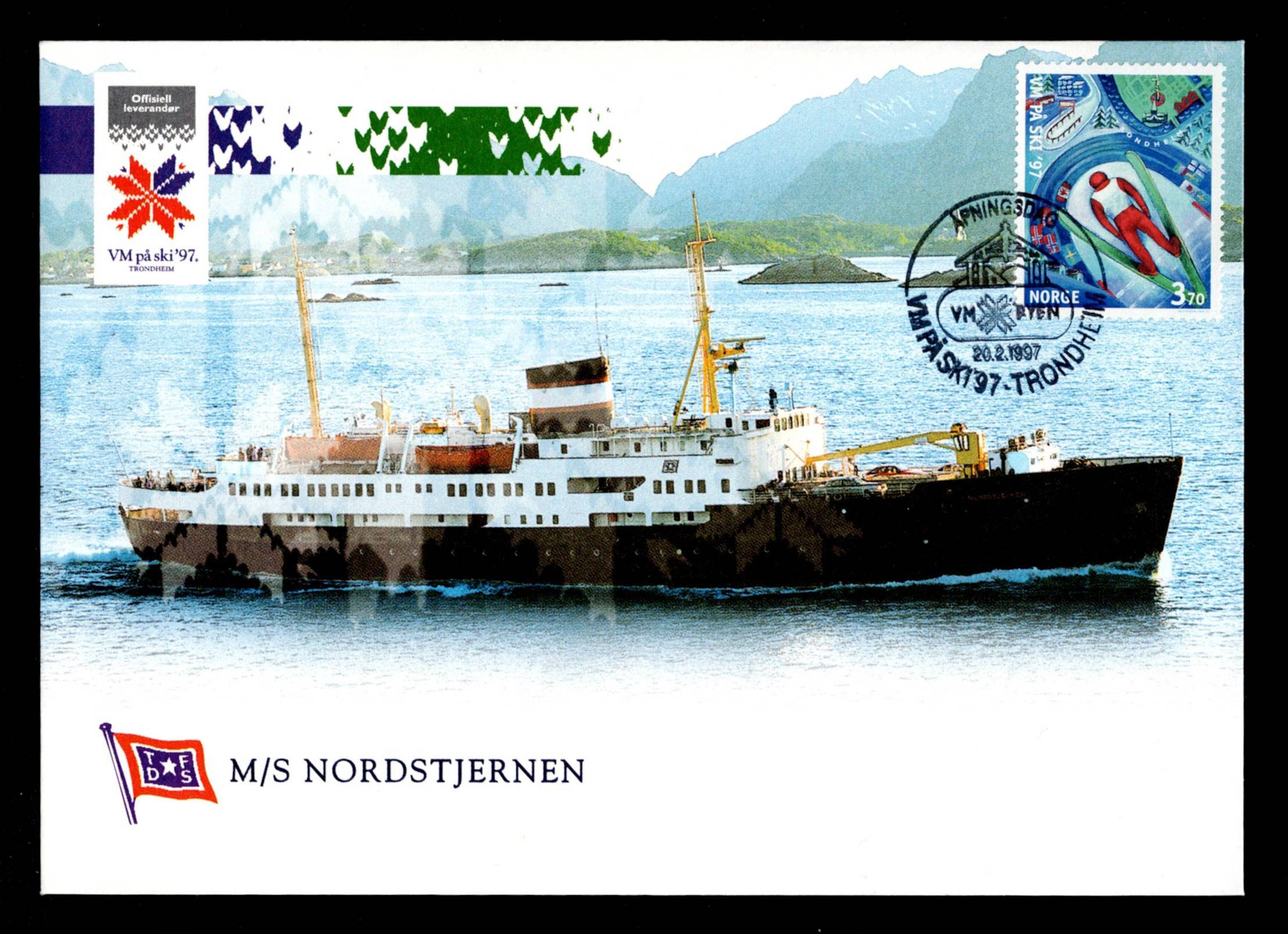FDC 1997 NK1291 TRONDHEIM vignet M/S Nordstjernen