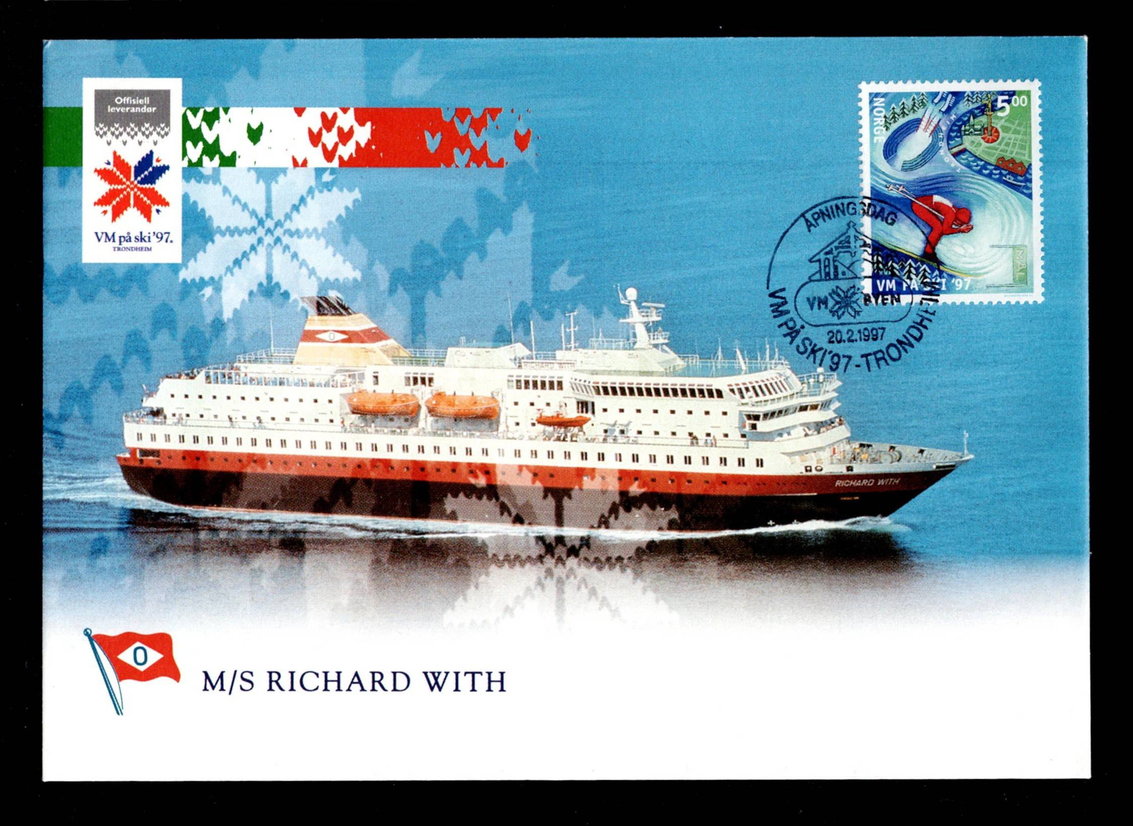 FDC 1997 NK1292 TRONDHEIM vignet M/S Richard With