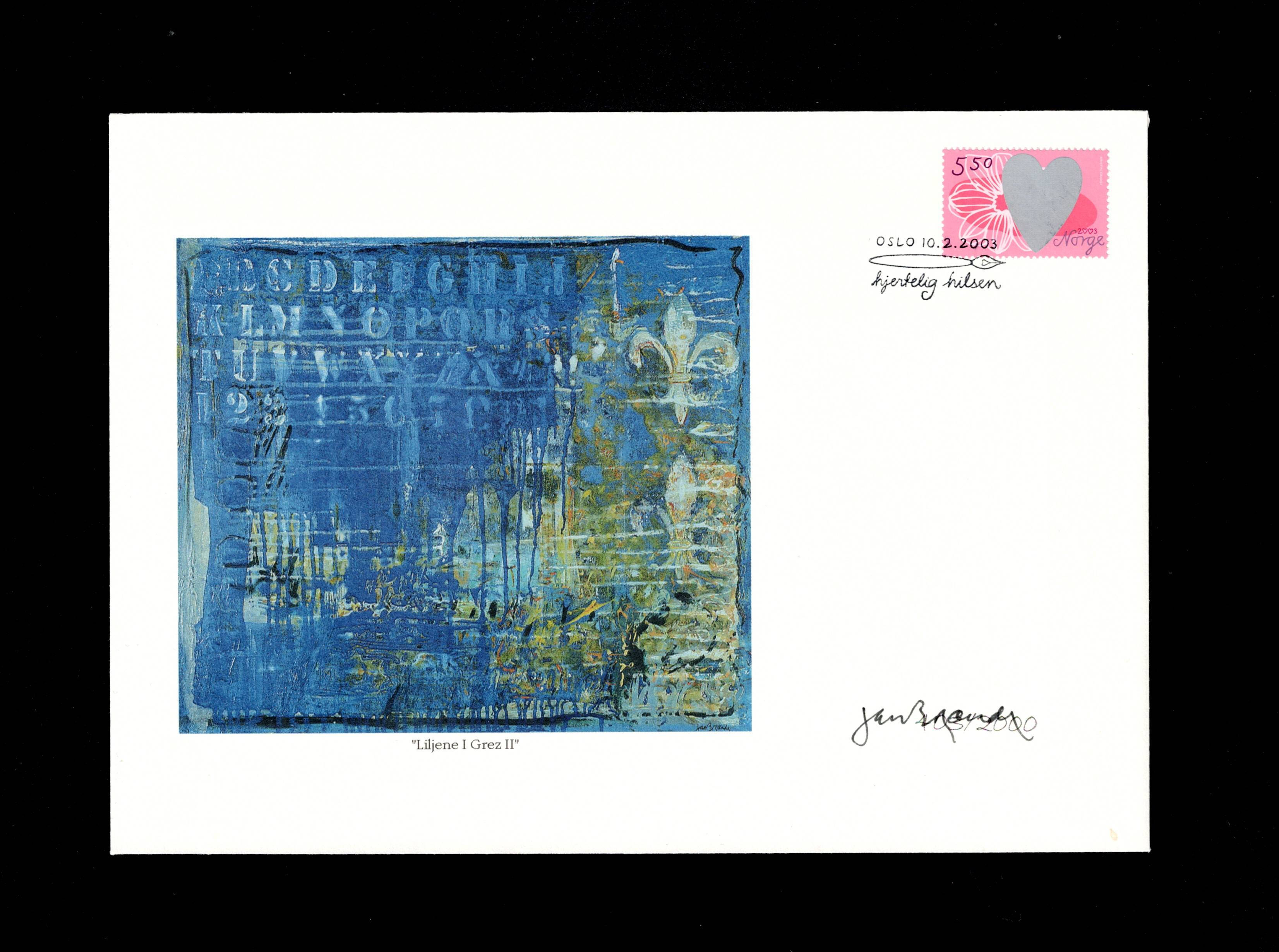 FDC 2003 NK1497 Valentinsdag V signert Jan Brænde