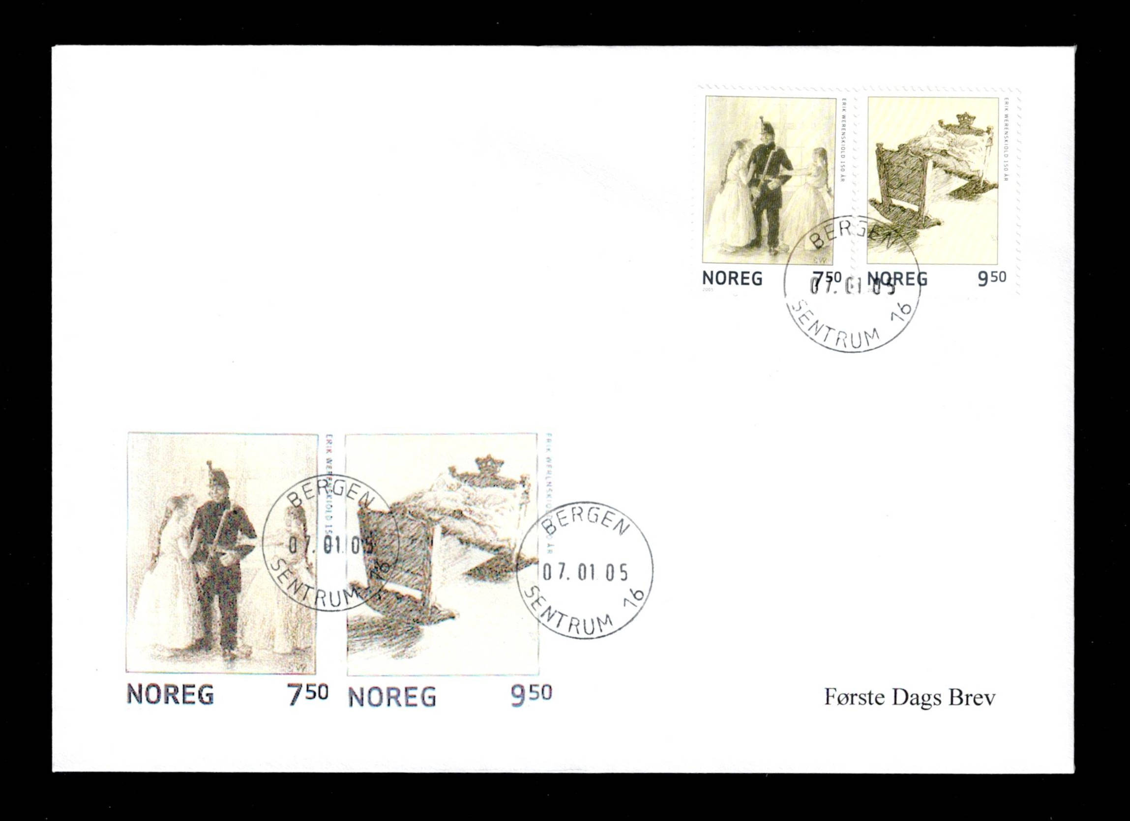 FDC 2005 NK1555-56 BERGEN Sentrum 16