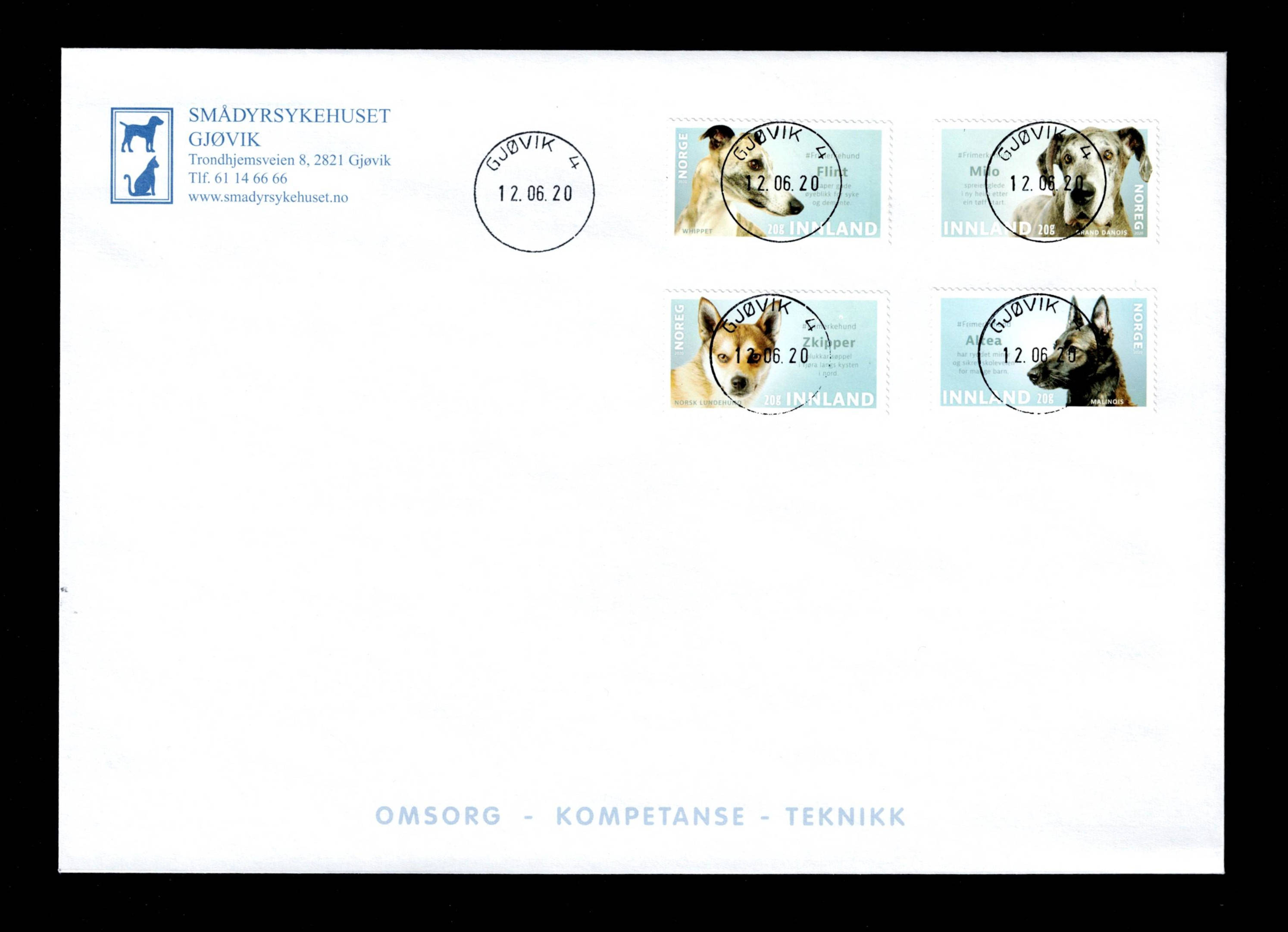 FDC 2020 NK2032-35 GJØVIK vignet Smådyrsykehuset