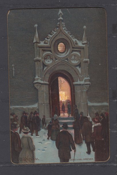 Olaf Krohn kartonkort H. Abel ubrukt