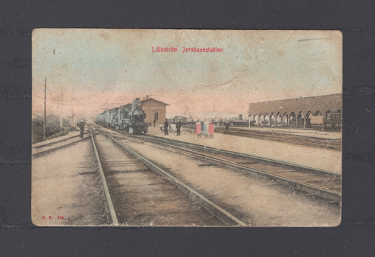 Lilleström Jernbanestation N.K.596 stmp 1912