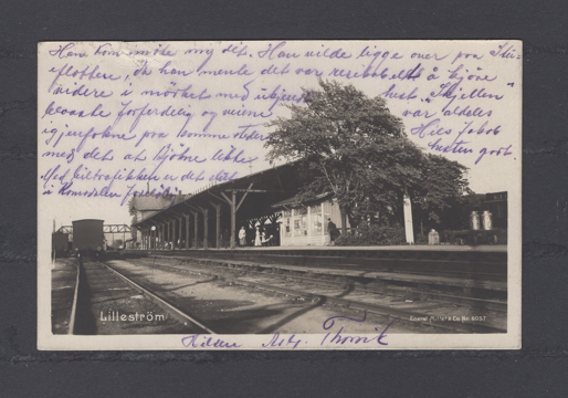 Lilleström jernbanestasjon Mittet 8057 stmp 1922
