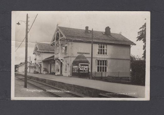 Kongsvinger Jernbanestation P.Larsson stmp Galterud 1942